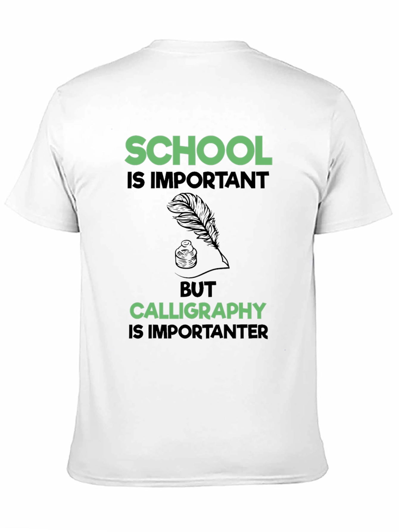 School vs Calligraphy Graphic Tee