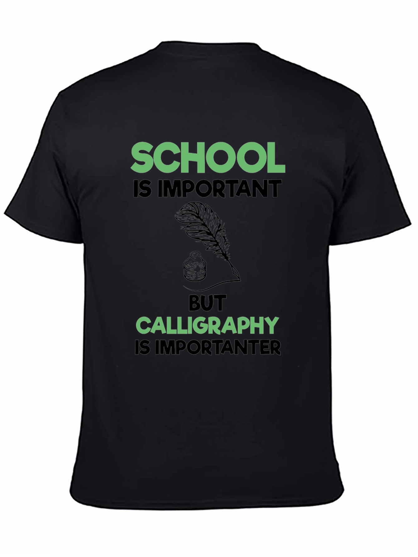 School vs Calligraphy Graphic Tee