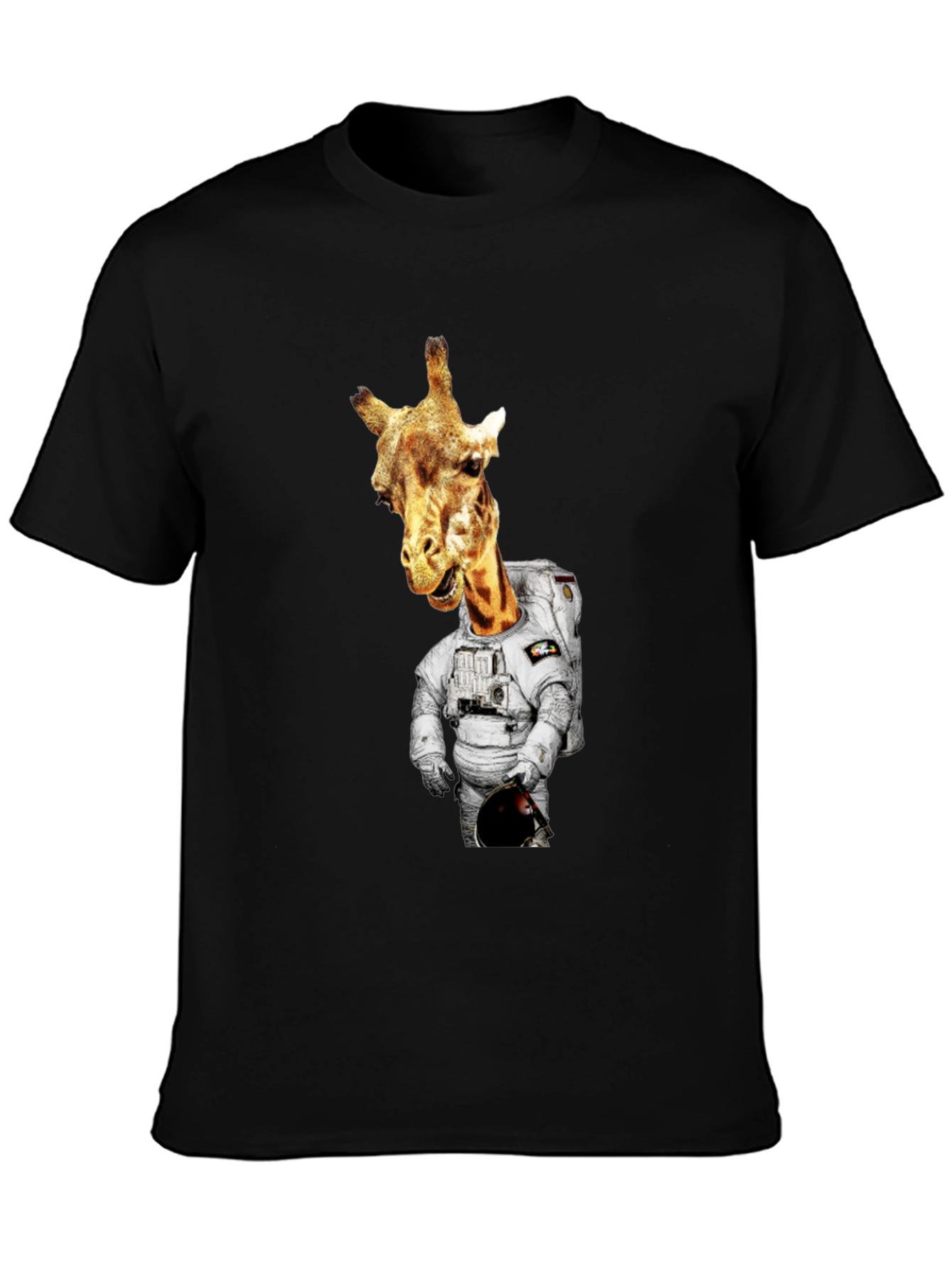 Giraffe Astronaut Graphic Tee - Mens Black T-Shirt