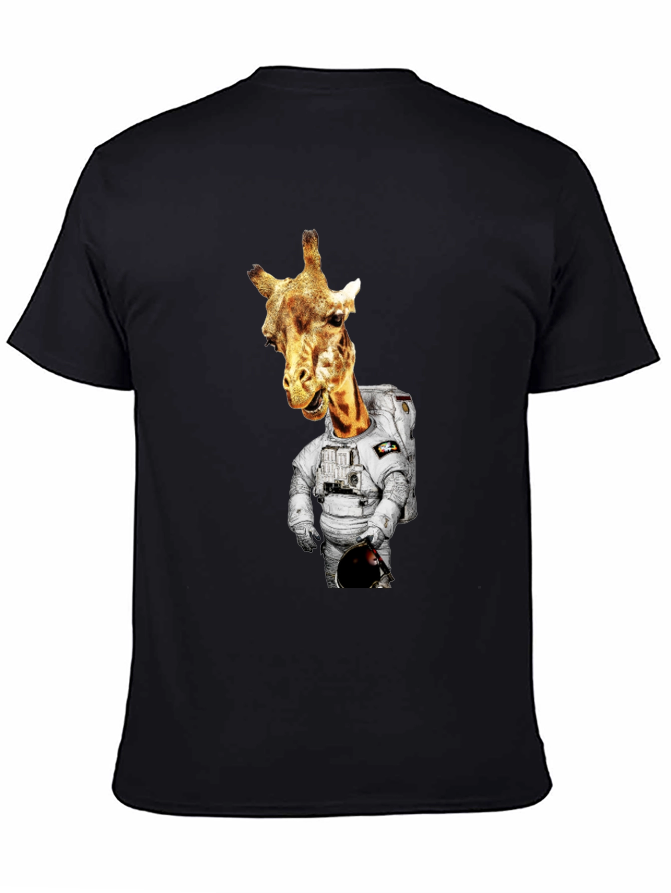 Giraffe Astronaut Graphic Tee - Mens Black T-Shirt
