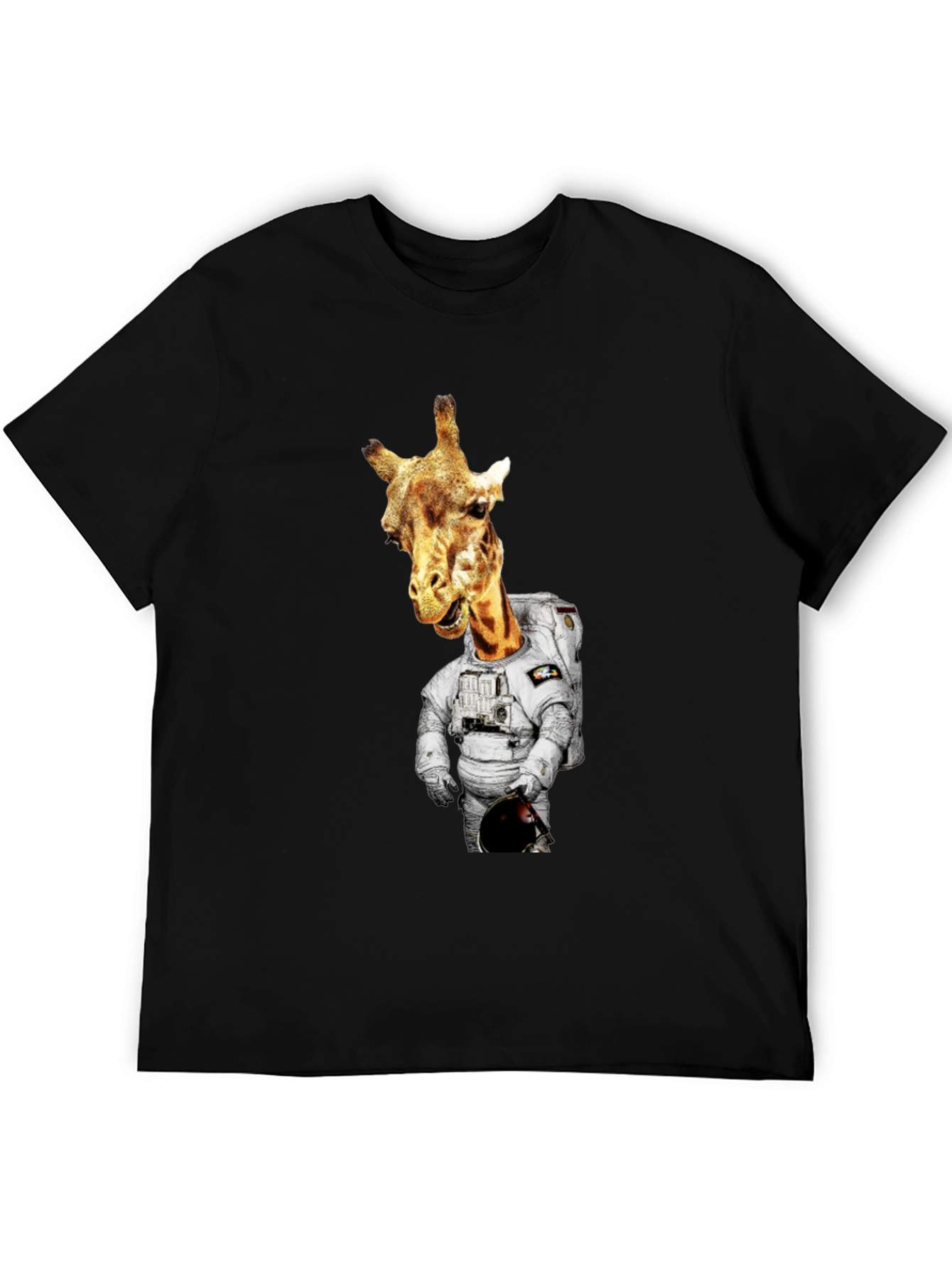 Giraffe Astronaut Graphic Tee - Mens Black T-Shirt