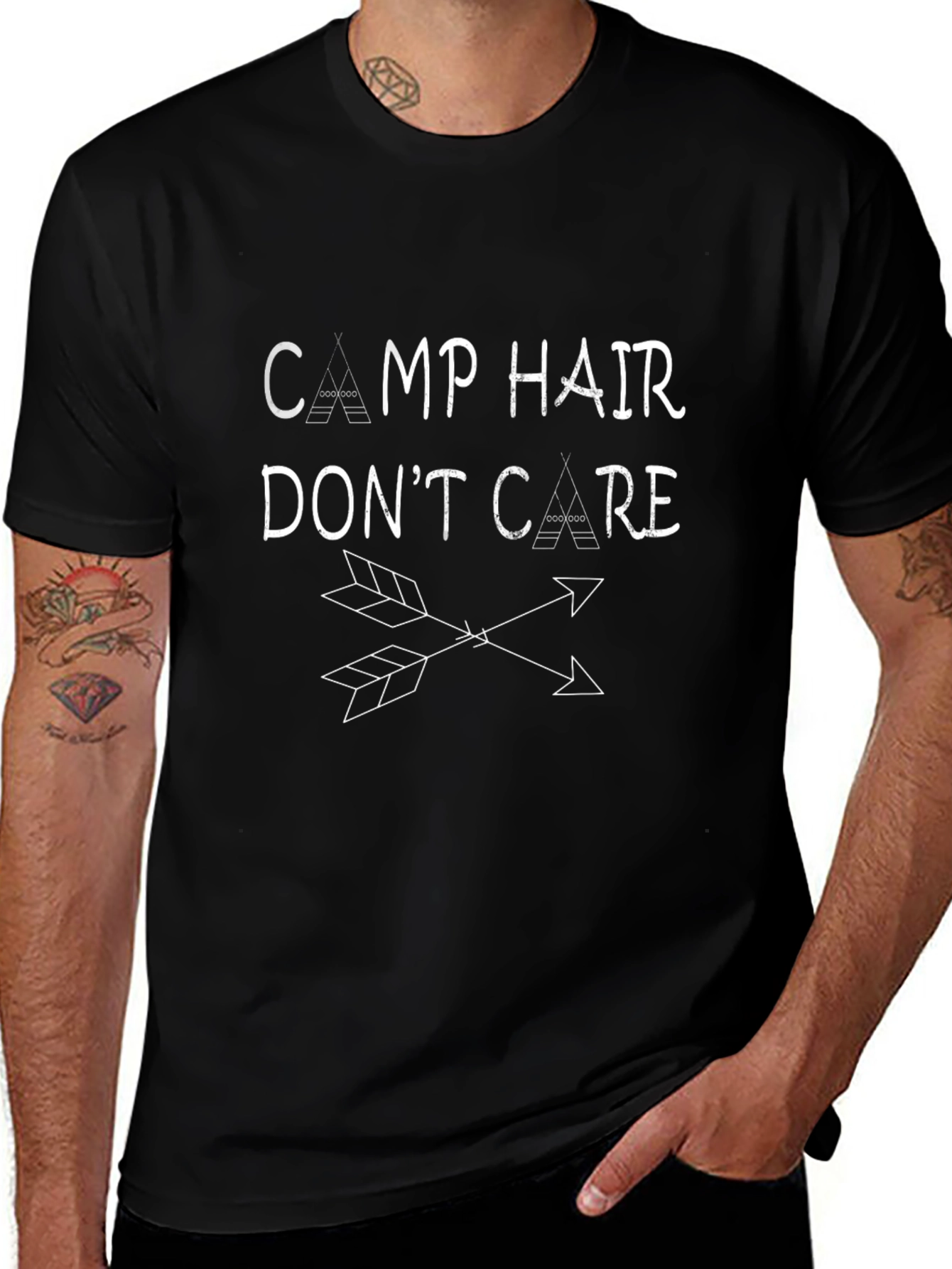Camp Hair Dont Care Black T-Shirt