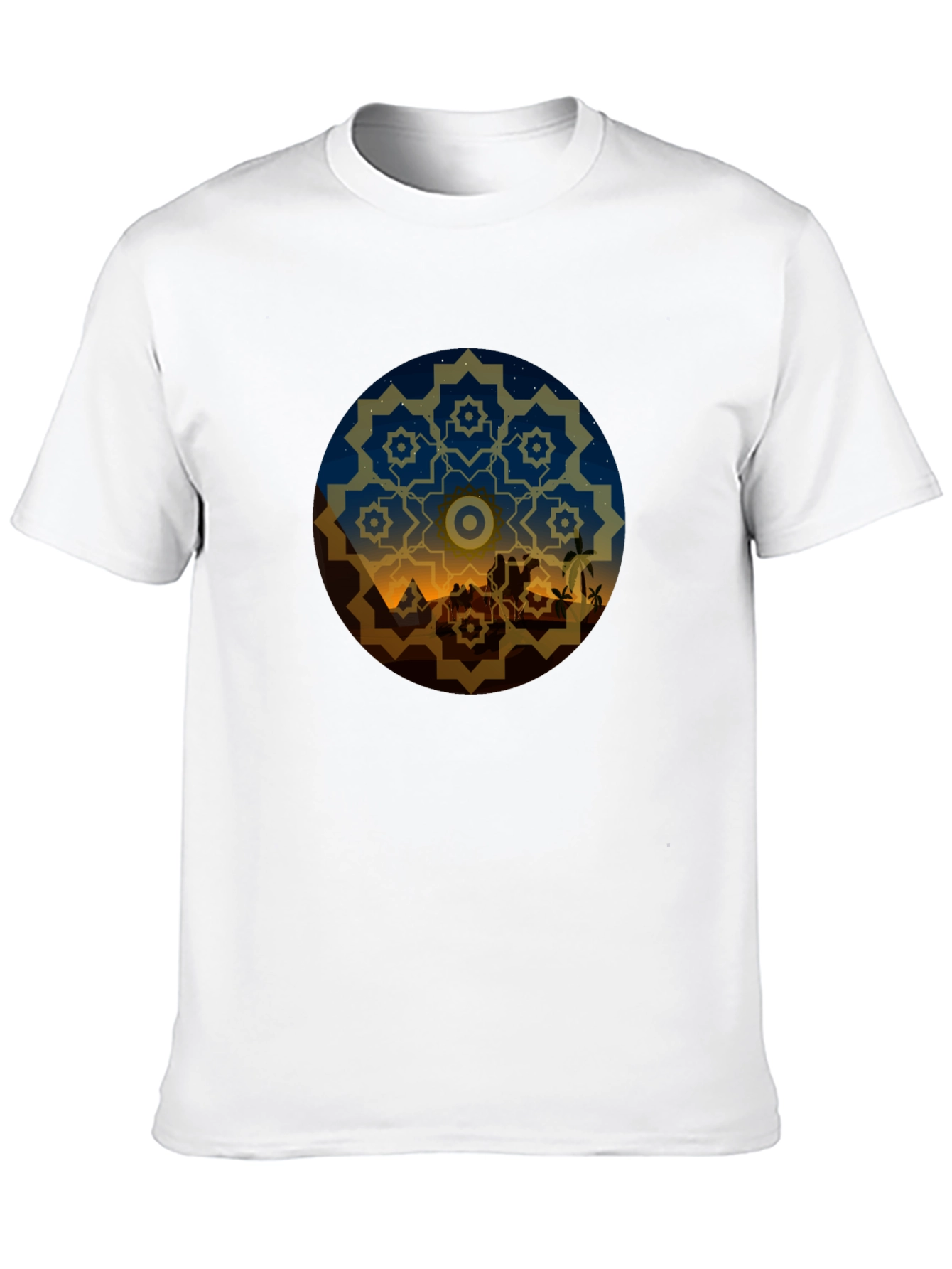 Desert Night Mandala Graphic Tee - Black
