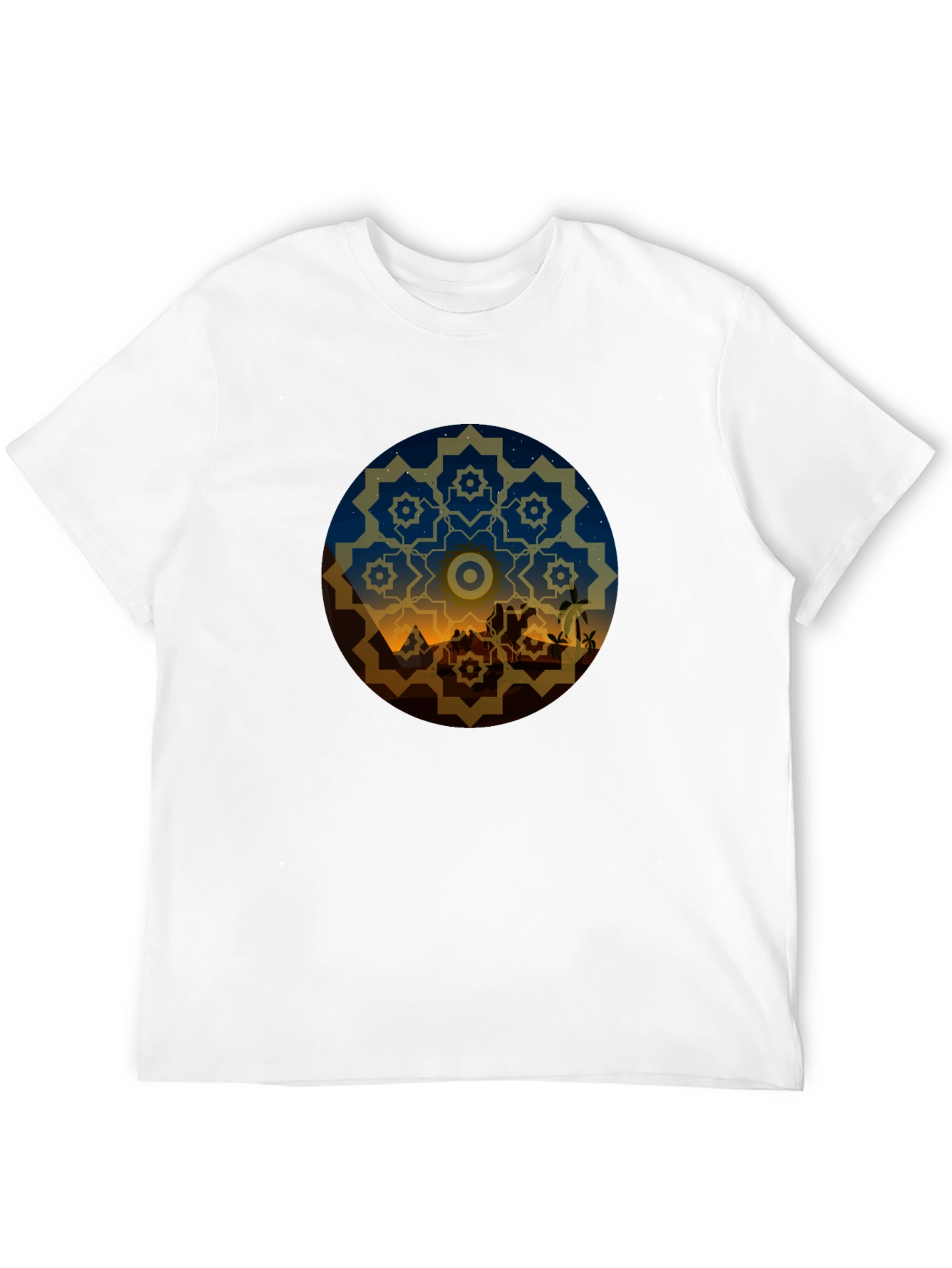 Desert Night Mandala Graphic Tee - Black