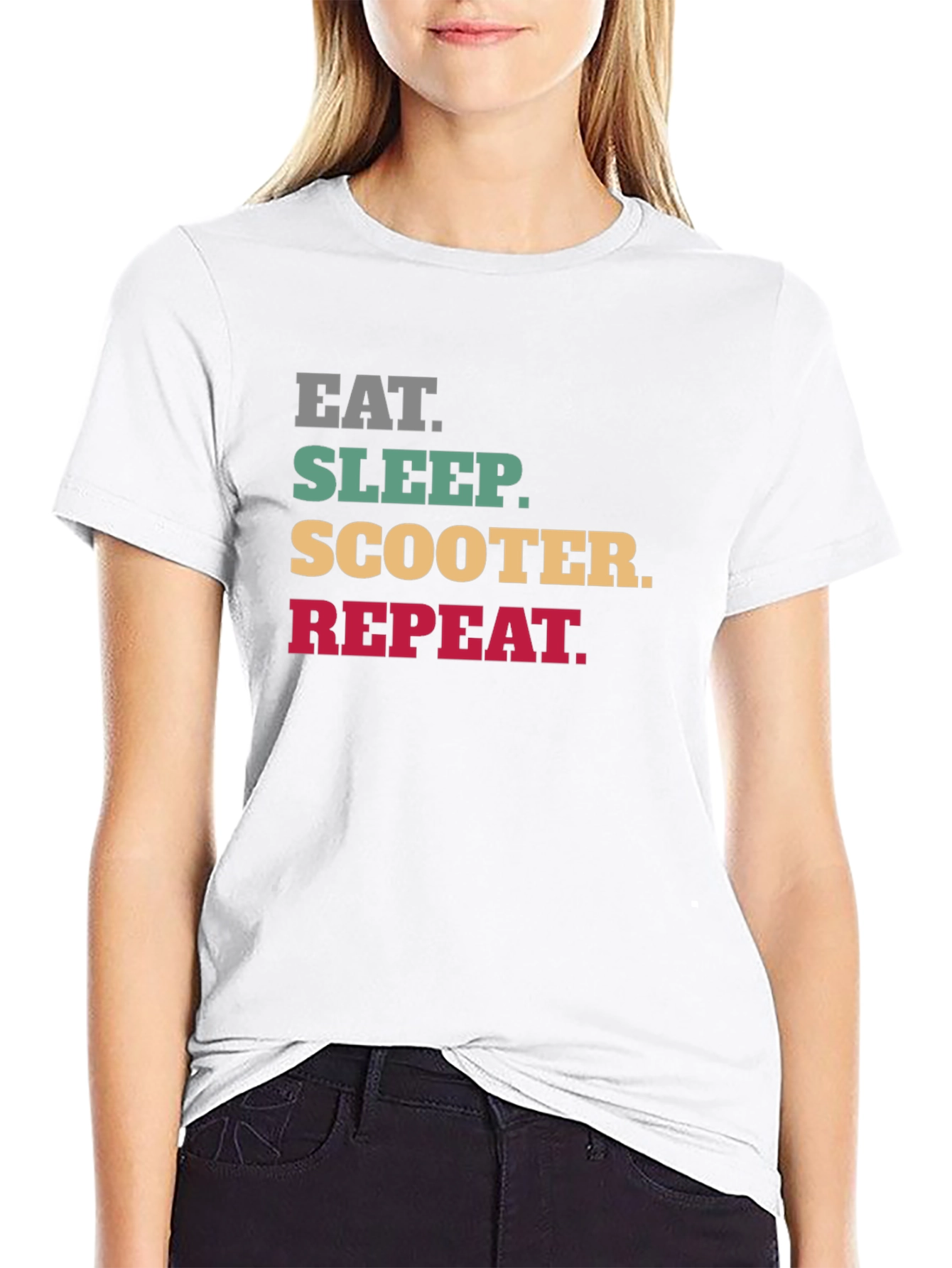 Eat Sleep Scooter Repeat Black T-Shirt