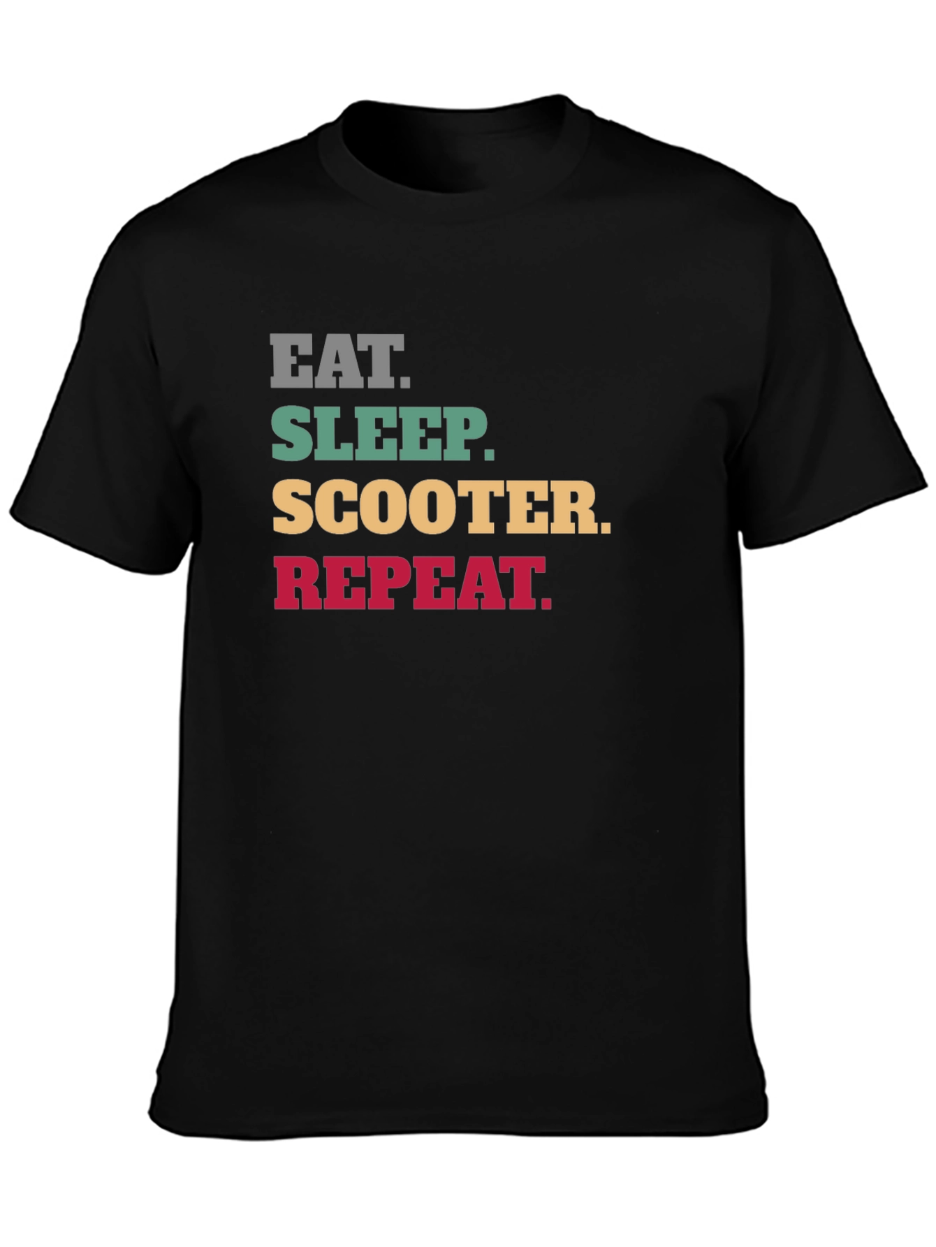 Eat Sleep Scooter Repeat Black T-Shirt