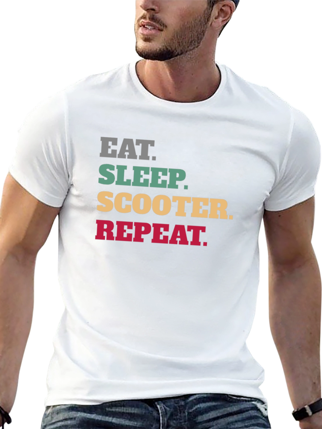 Eat Sleep Scooter Repeat Black T-Shirt