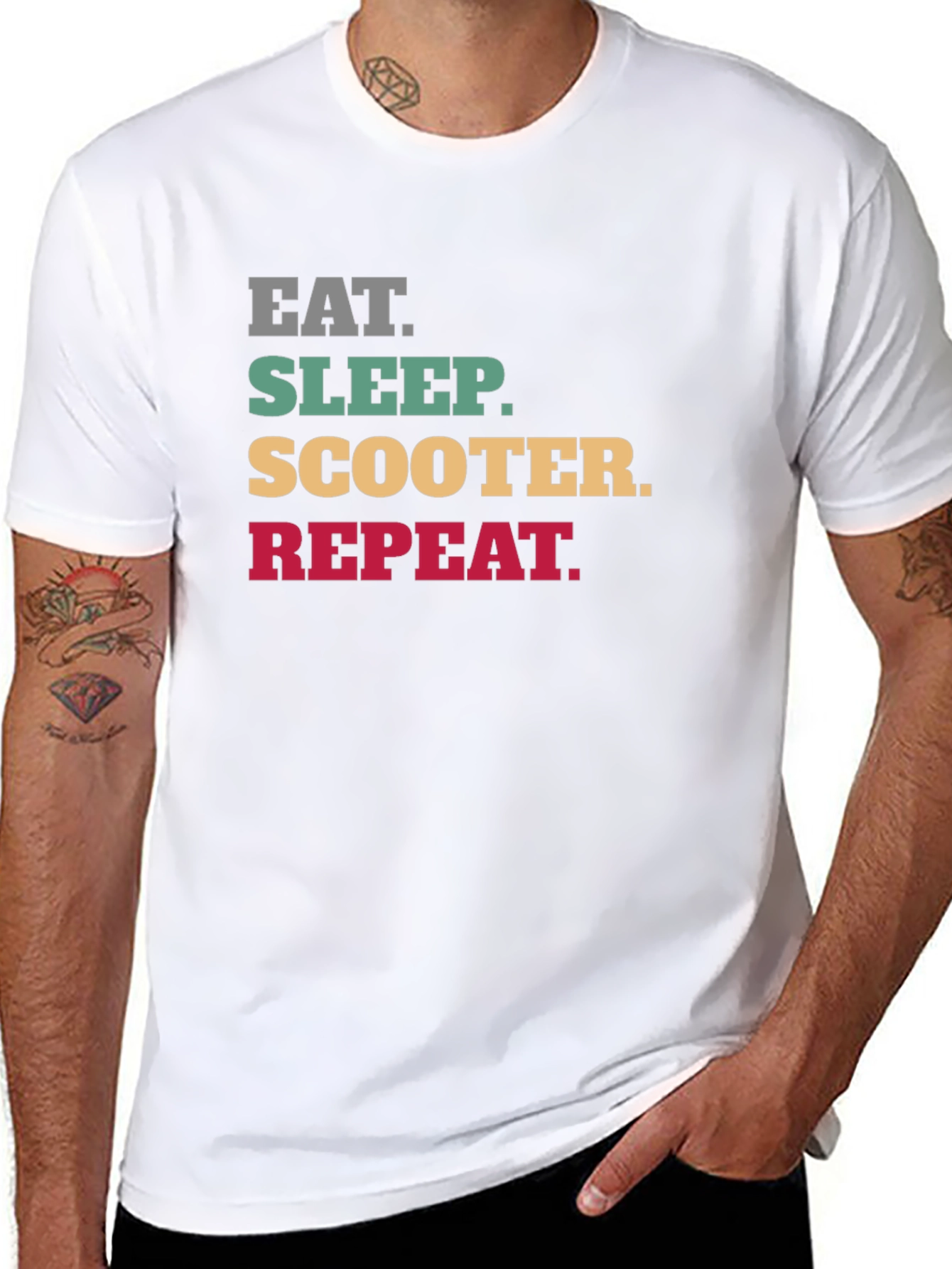 Eat Sleep Scooter Repeat Black T-Shirt
