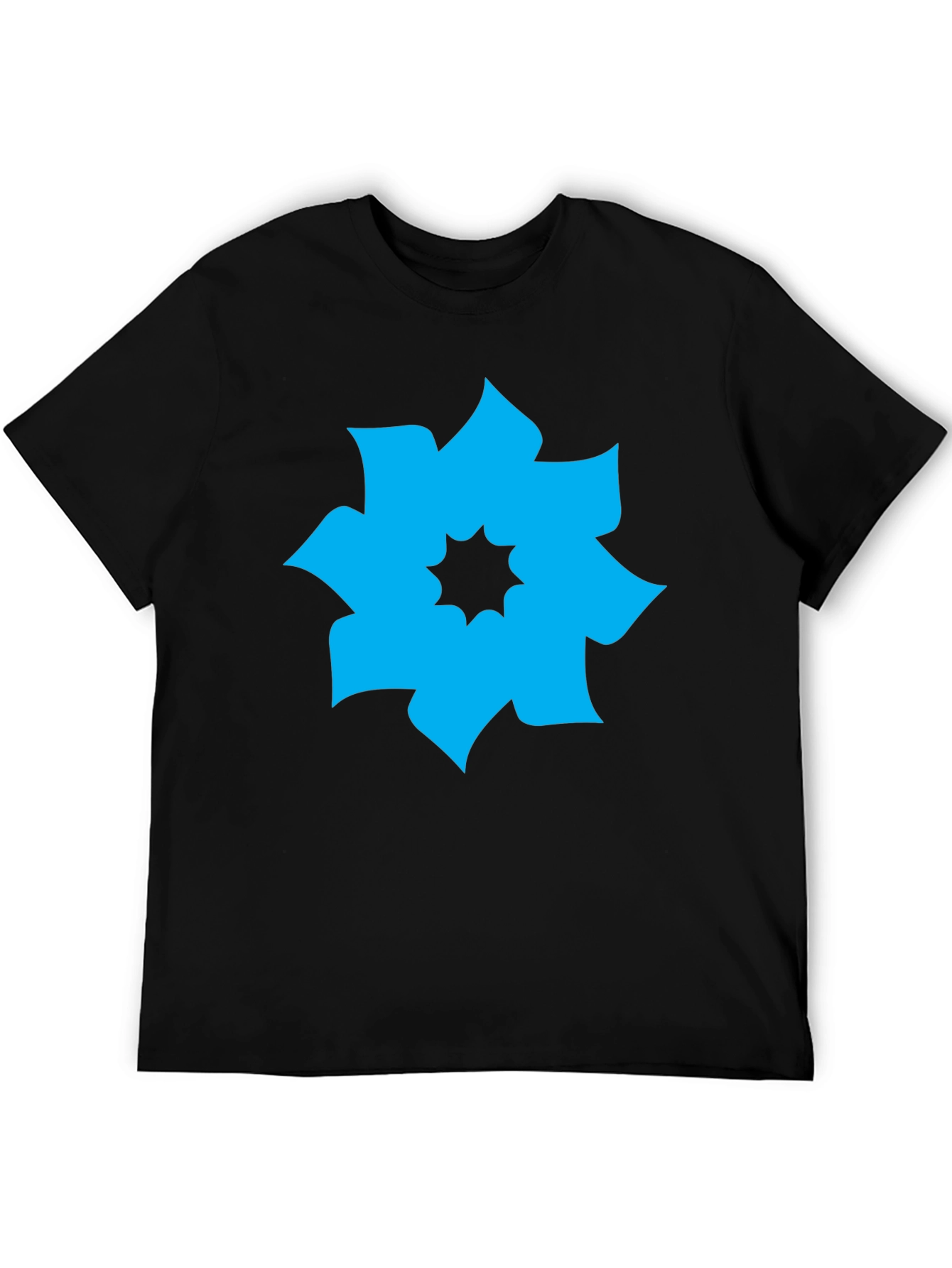Geometric Flower Graphic Tee - Modern Casual Shirt