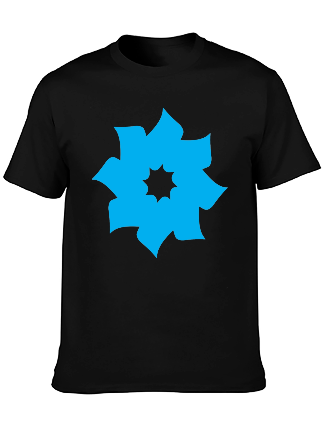 Geometric Flower Graphic Tee - Modern Casual Shirt
