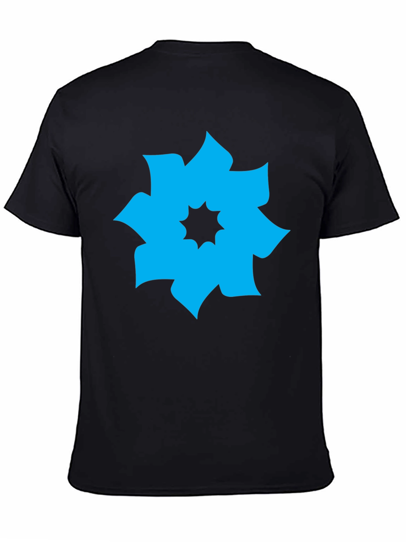 Geometric Flower Graphic Tee - Modern Casual Shirt