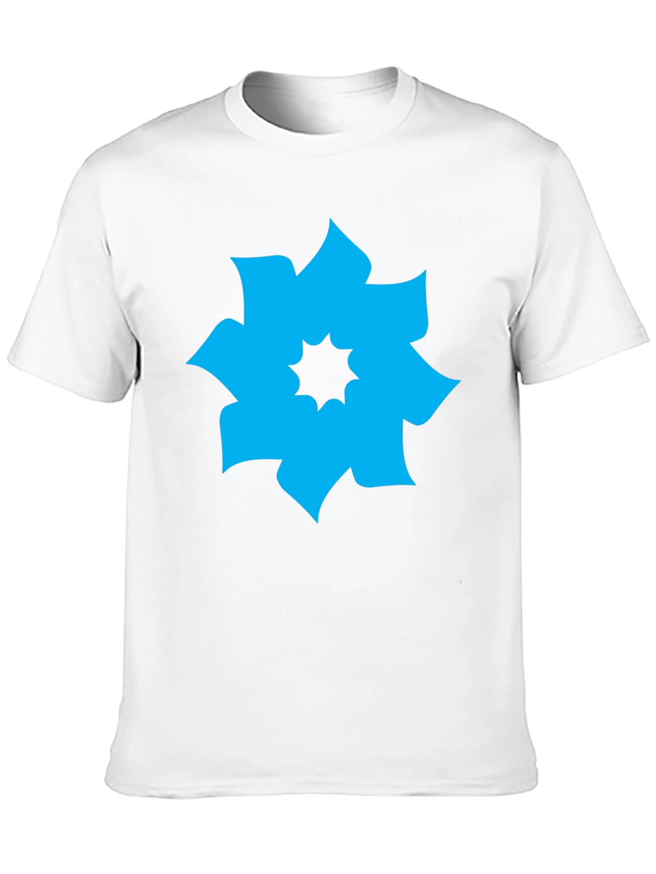 Geometric Flower Graphic Tee - Modern Casual Shirt