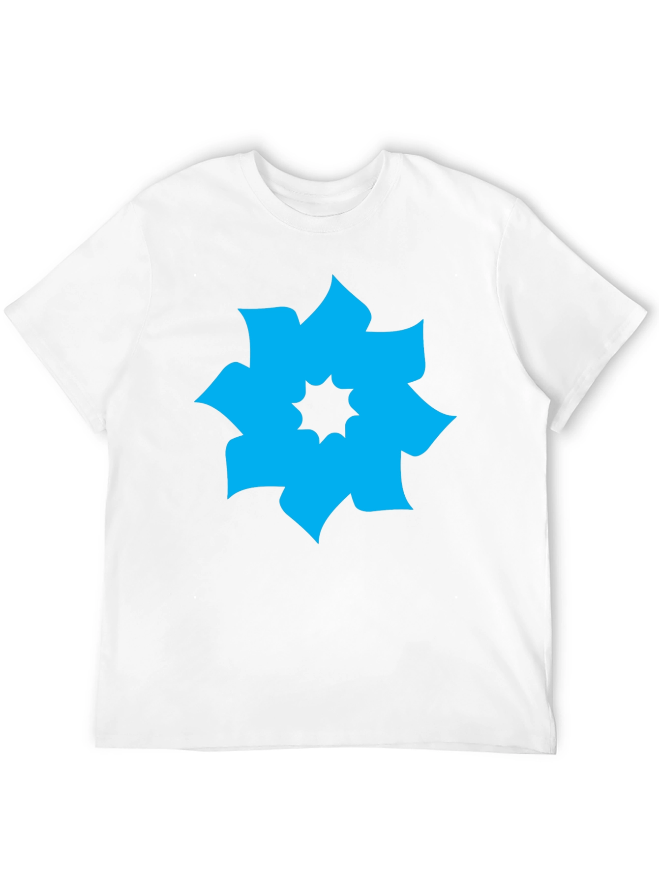 Geometric Flower Graphic Tee - Modern Casual Shirt