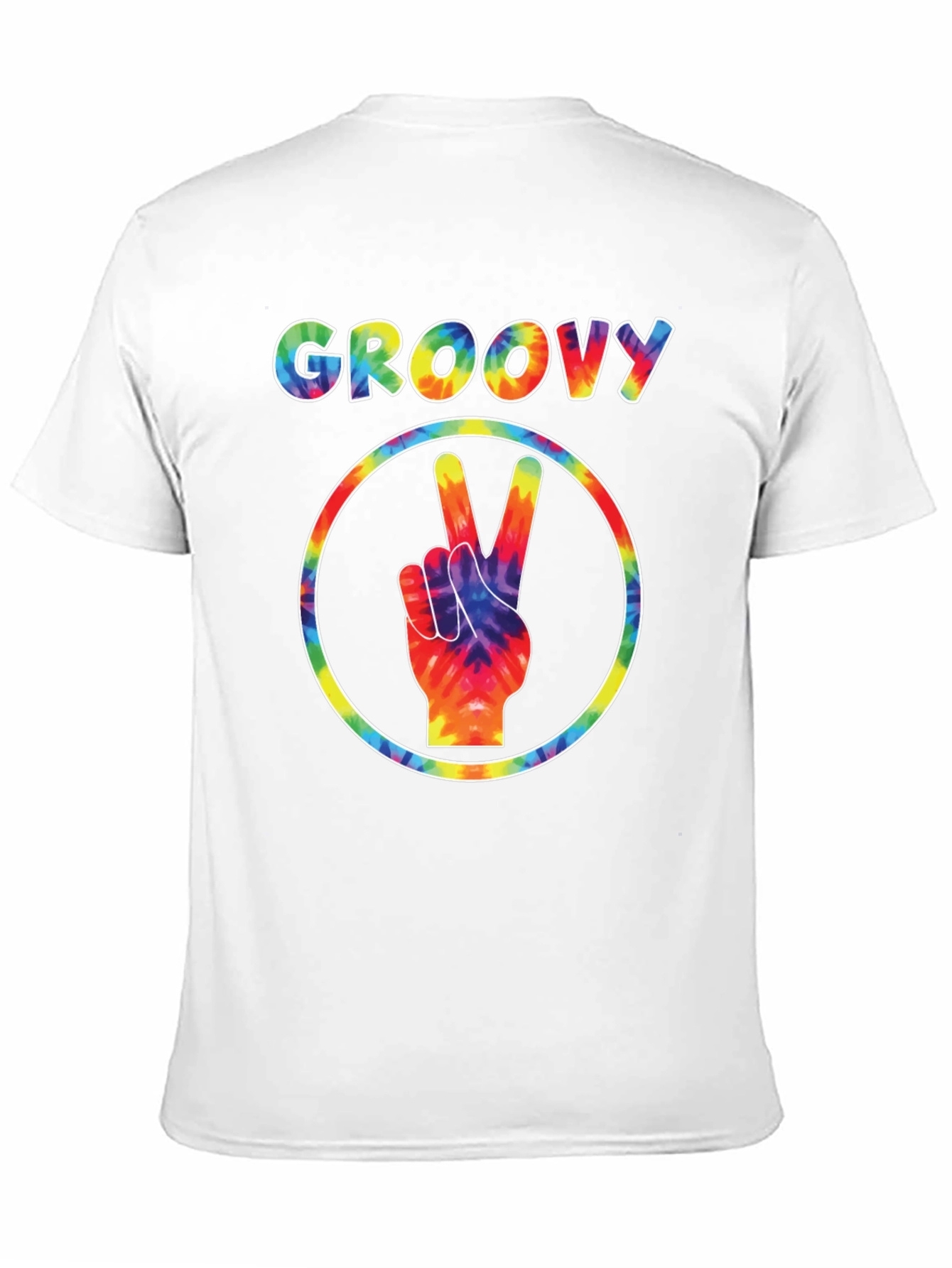 Groovy Tie-Dye Peace Sign Black T-Shirt