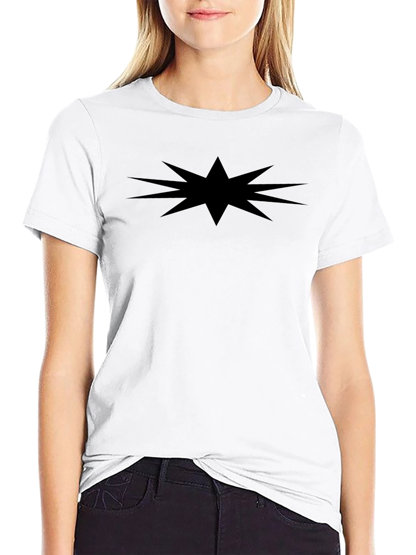 Mens Black Starburst Graphic T-Shirt