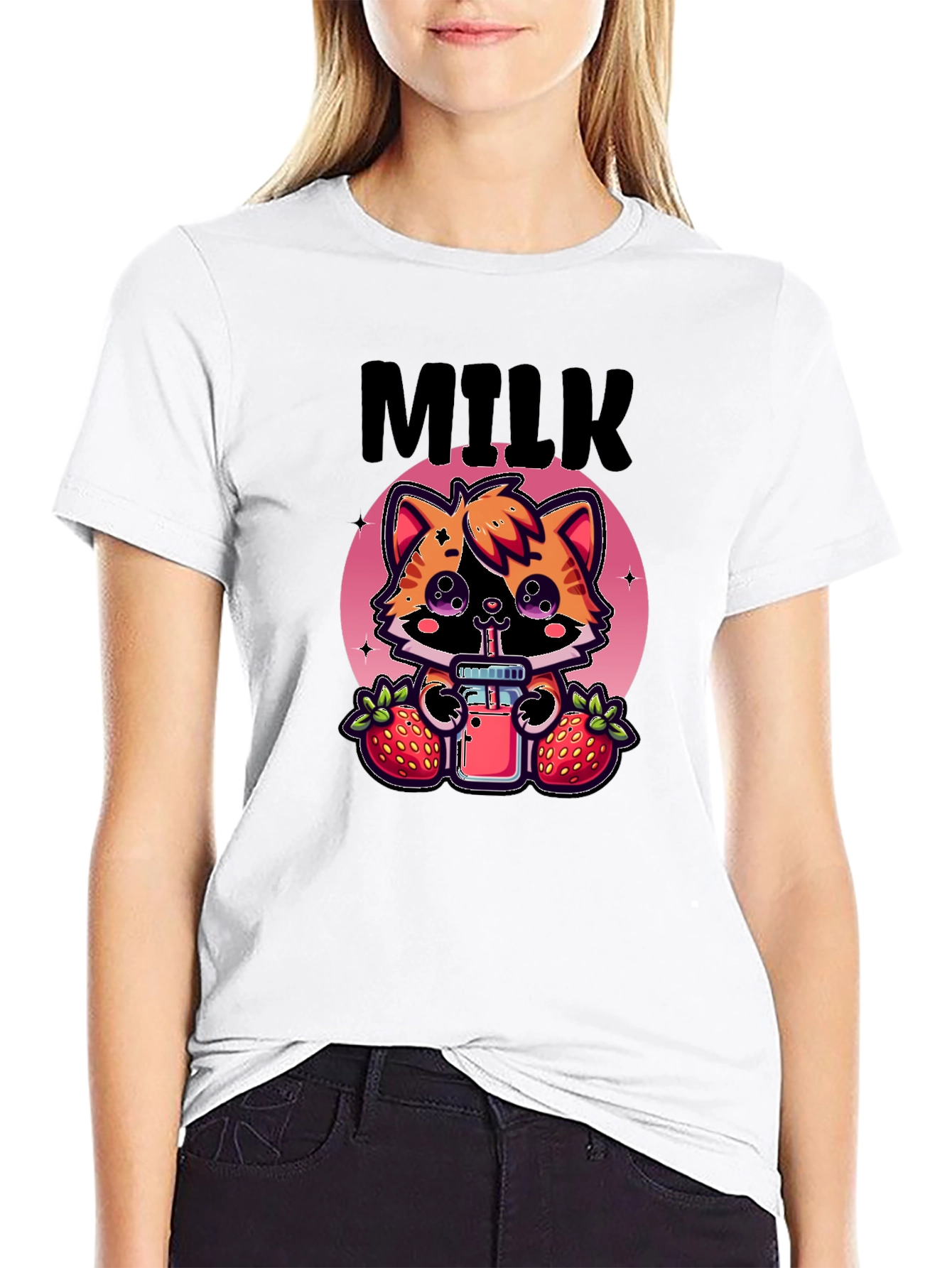 Kawaii Cat Milkshake T-Shirt