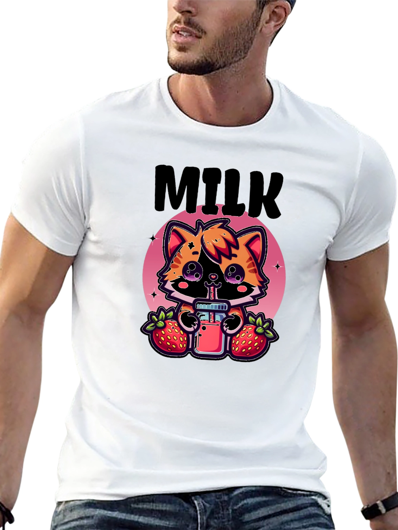 Kawaii Cat Milkshake T-Shirt