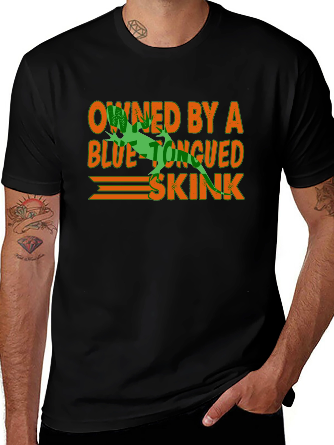 Blue Tongued Skink Owner Black T-Shirt