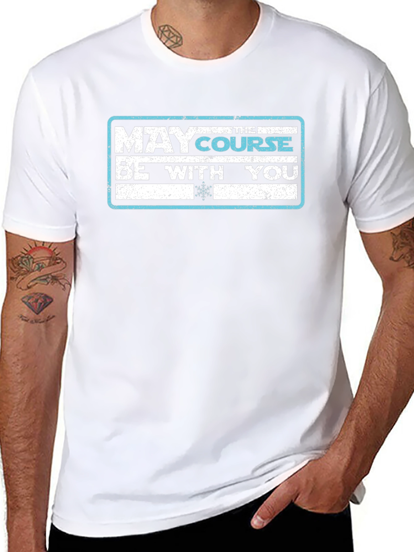 May the Course Be With You Black T-Shirt