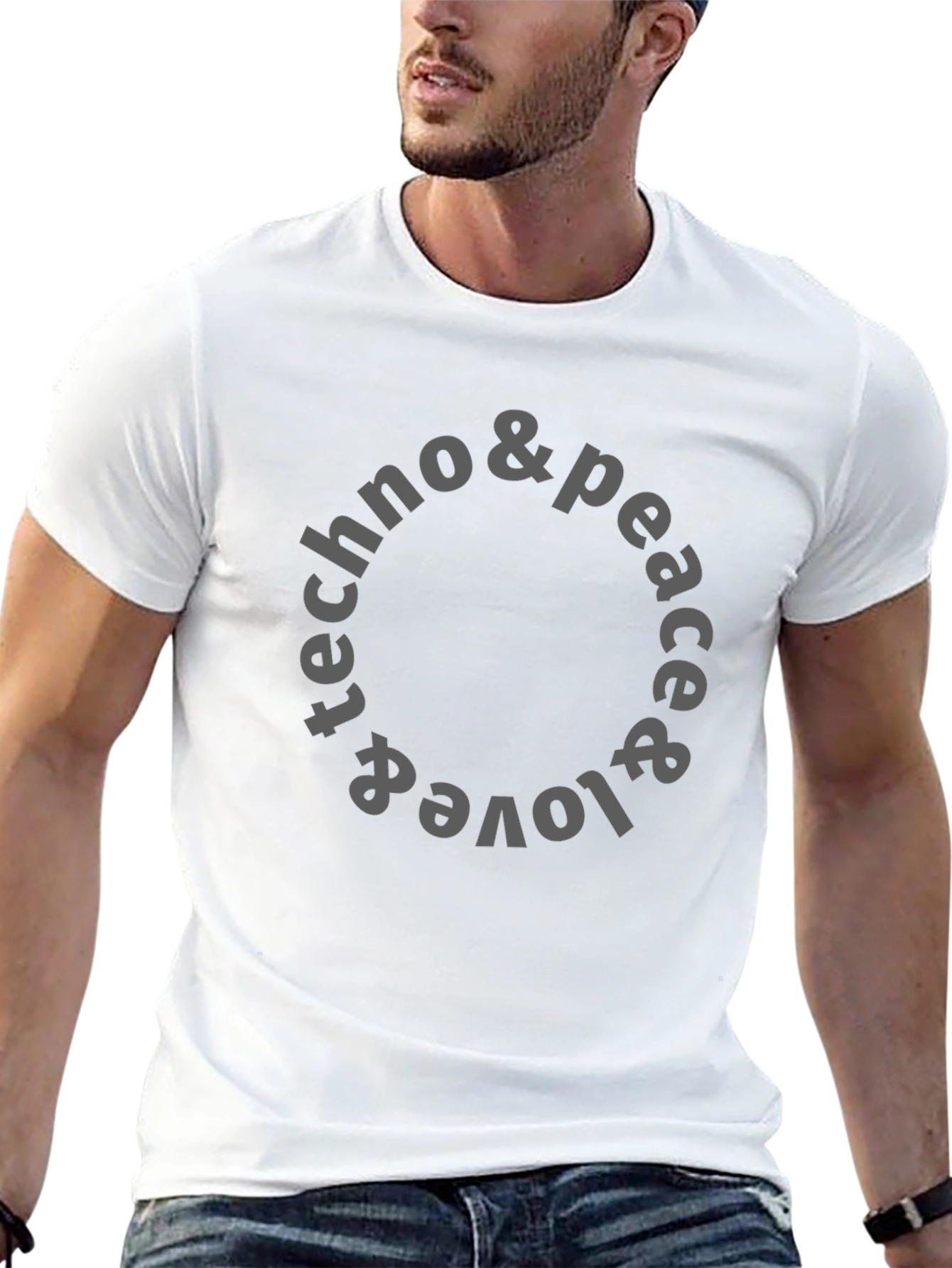 Techno Peace & Love T-Shirt - Unisex Graphic Tee