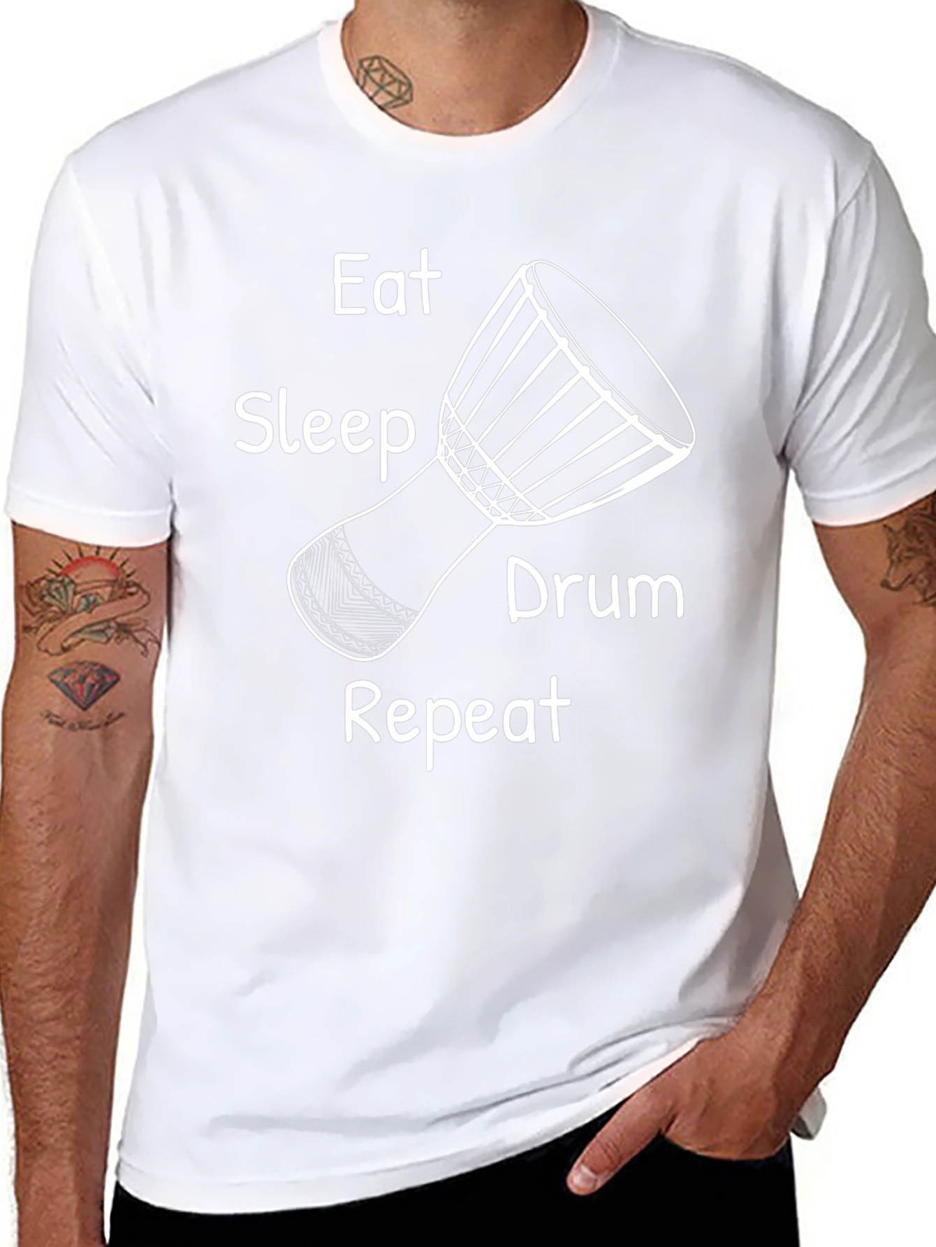 Eat Sleep Drum Repeat T-Shirt - Black