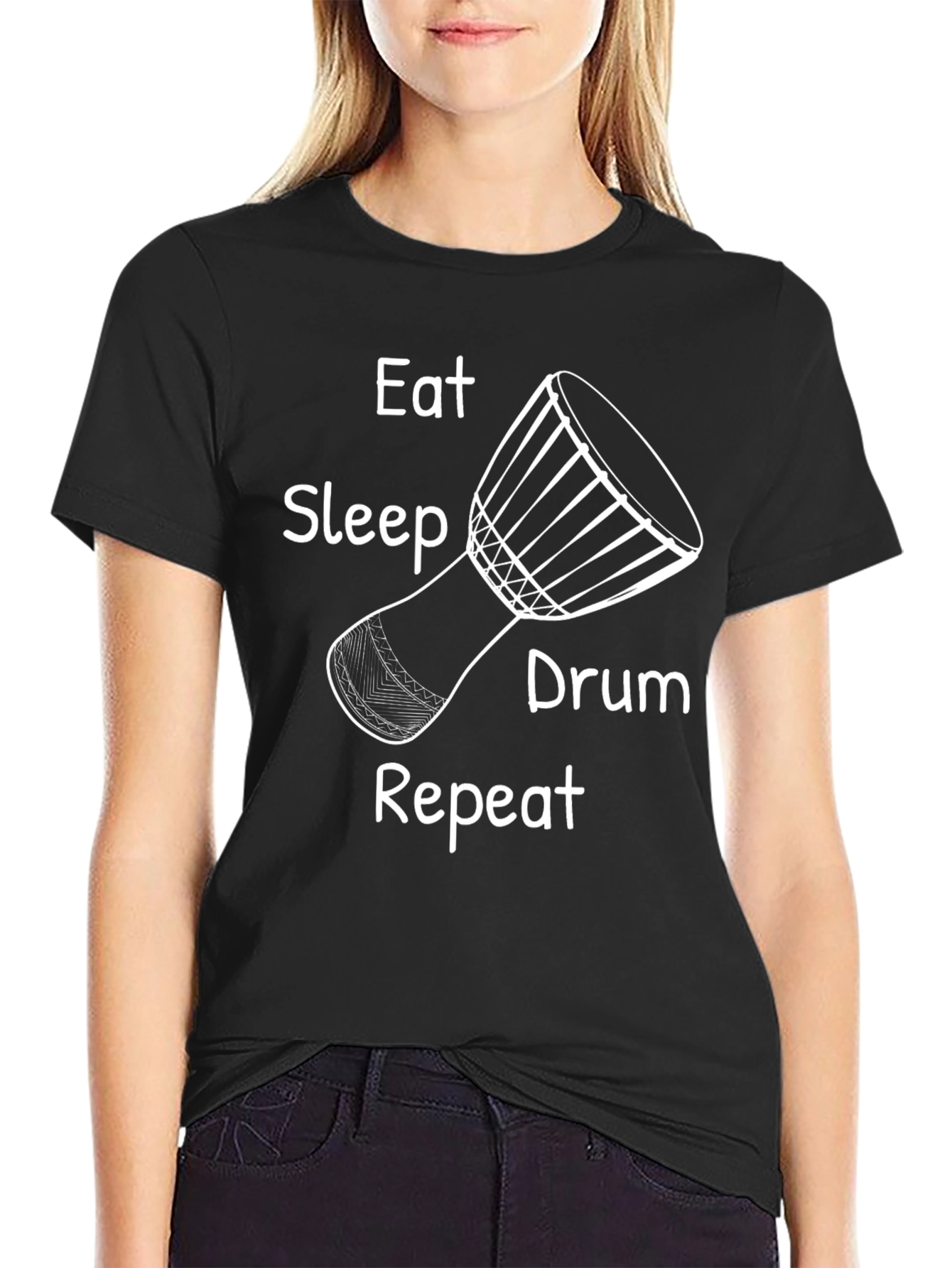 Eat Sleep Drum Repeat T-Shirt - Black