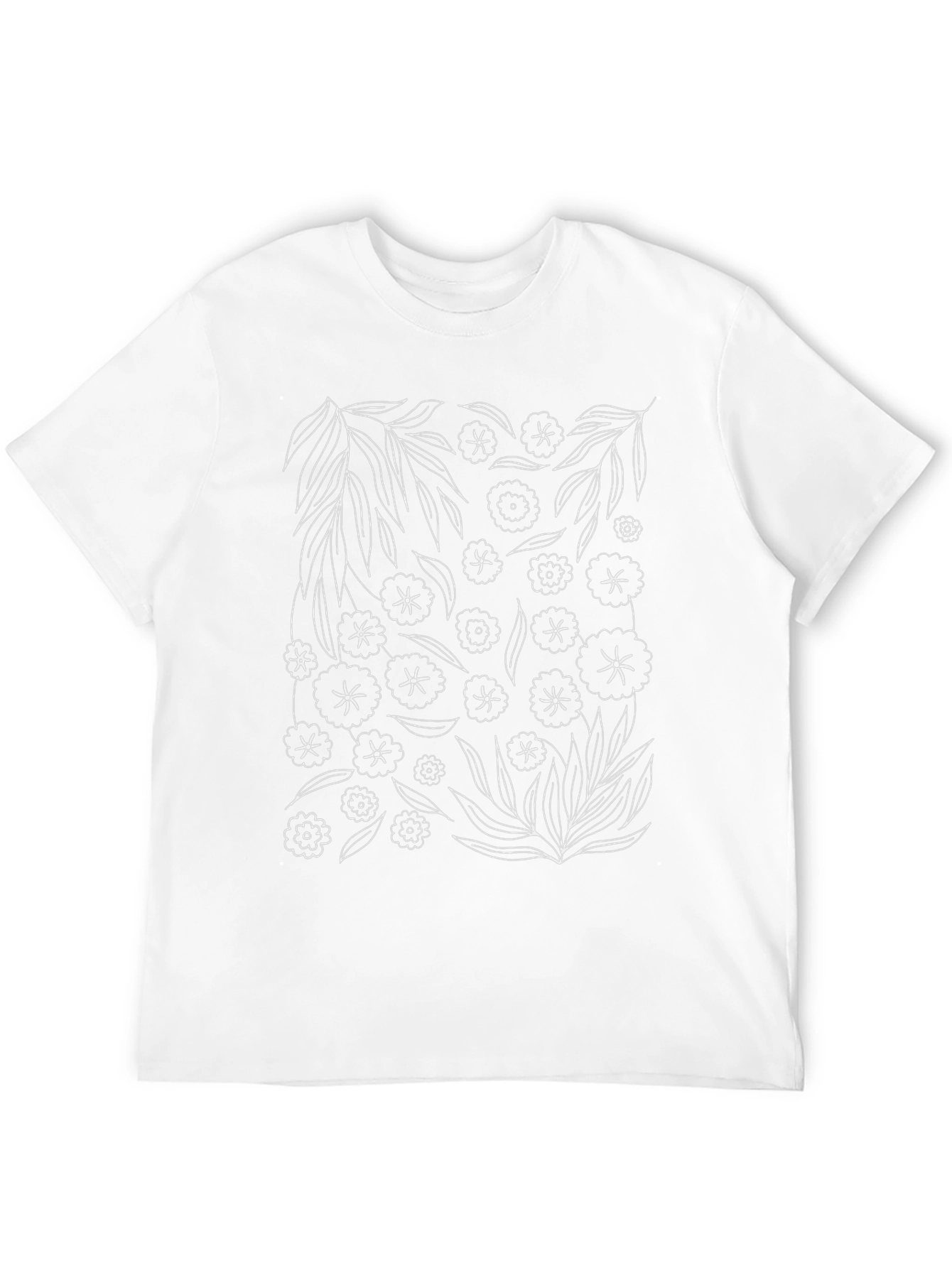 Floral Sketch Black T-Shirt