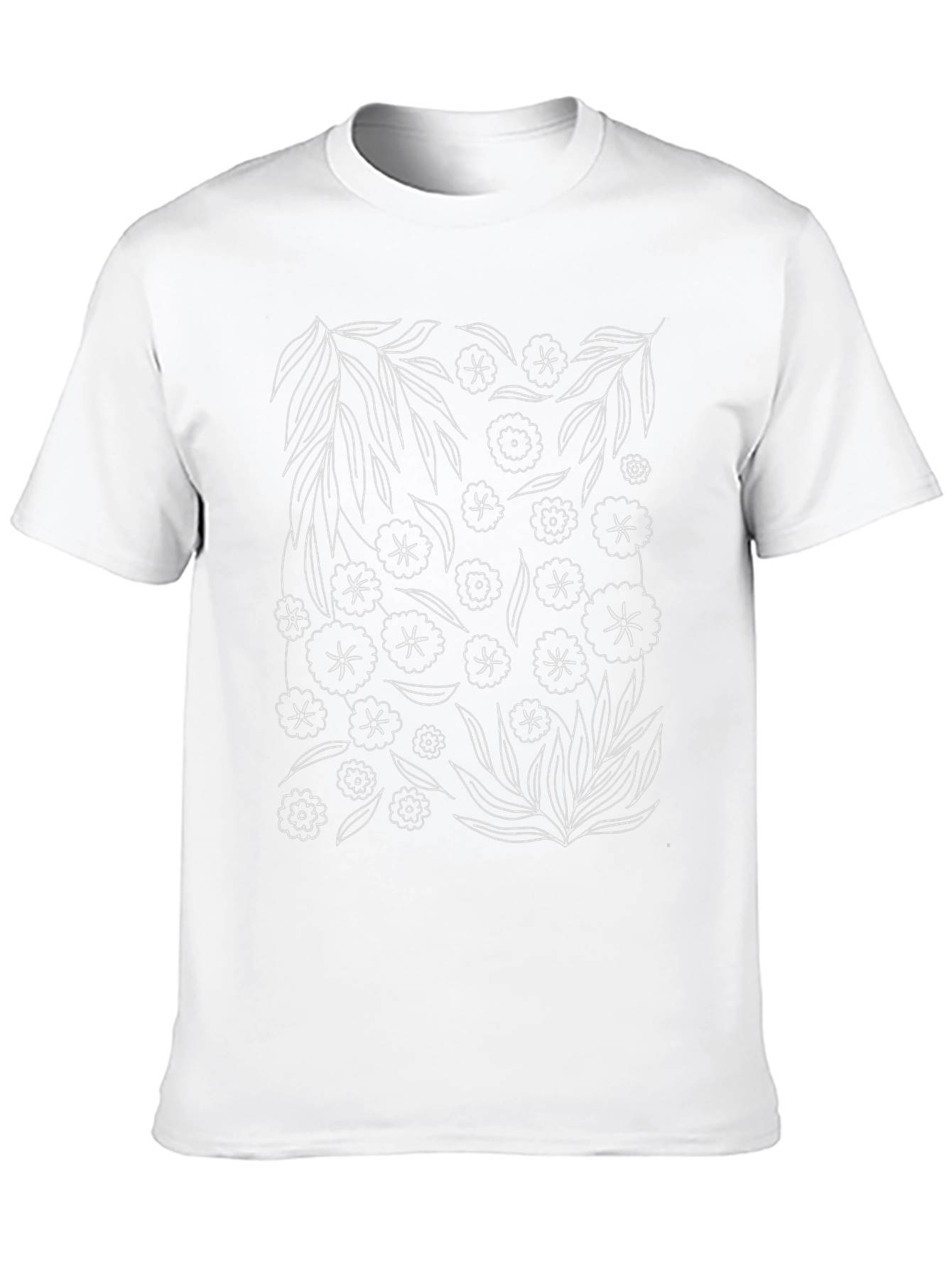 Floral Sketch Black T-Shirt