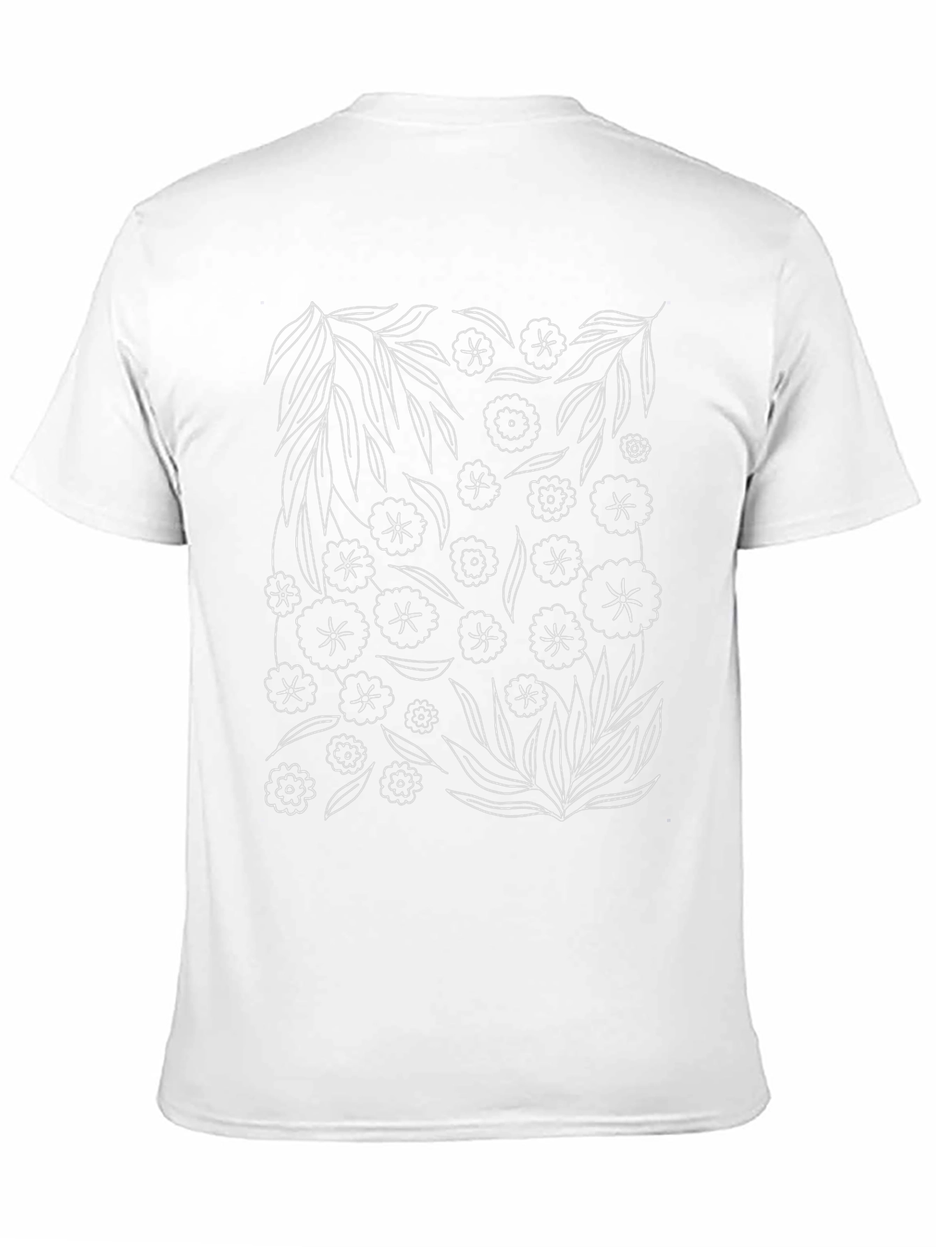 Floral Sketch Black T-Shirt