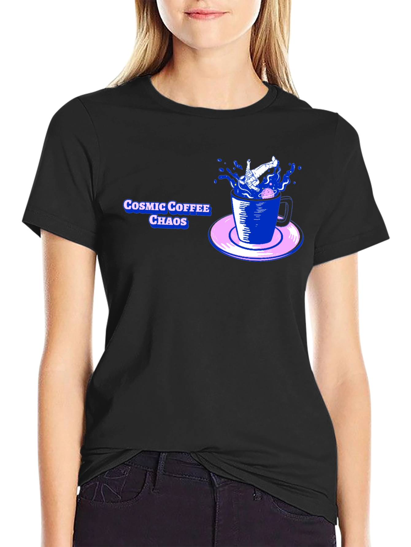 Cosmic Coffee Chaos Graphic T-Shirt