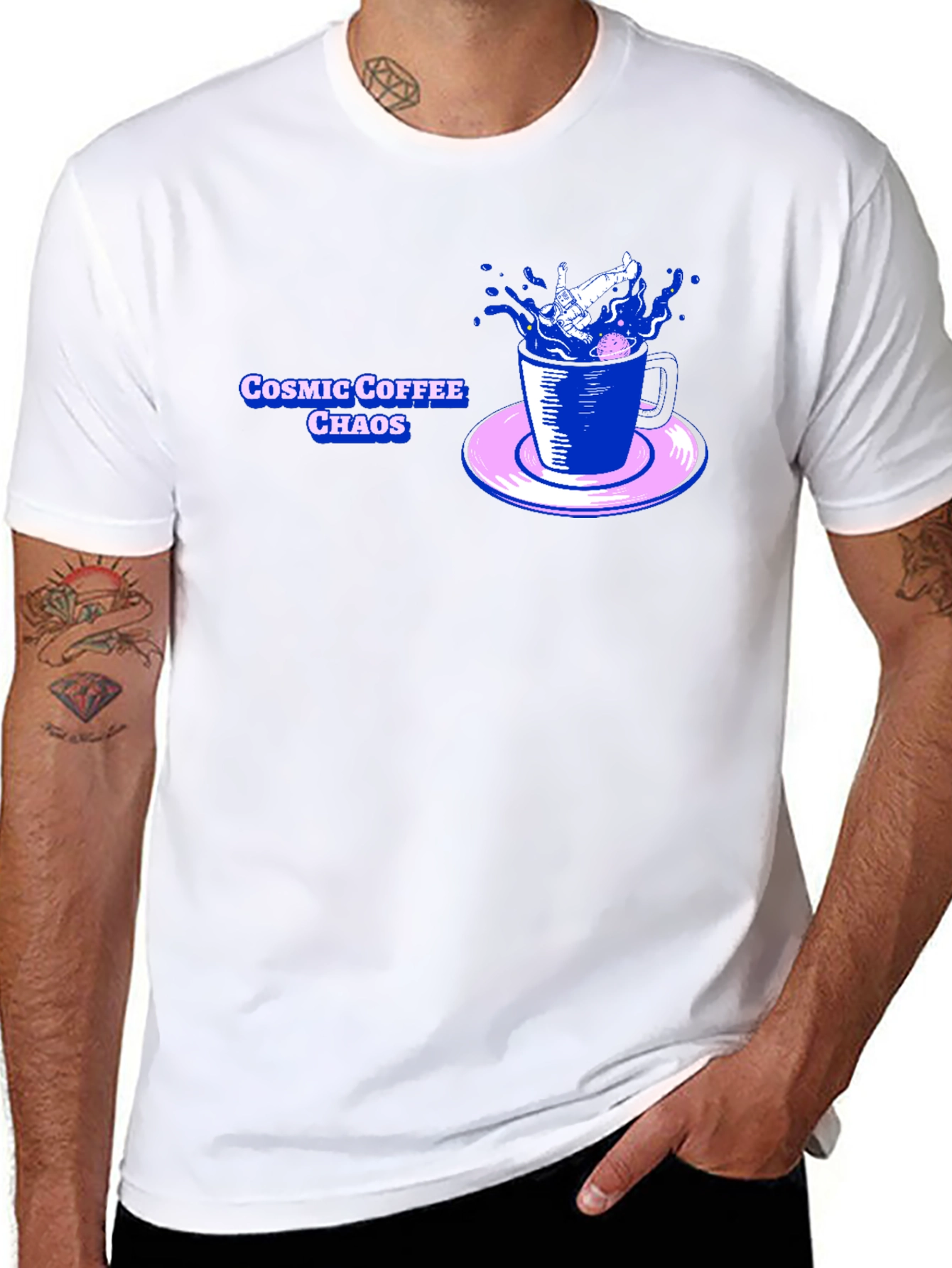 Cosmic Coffee Chaos Graphic T-Shirt