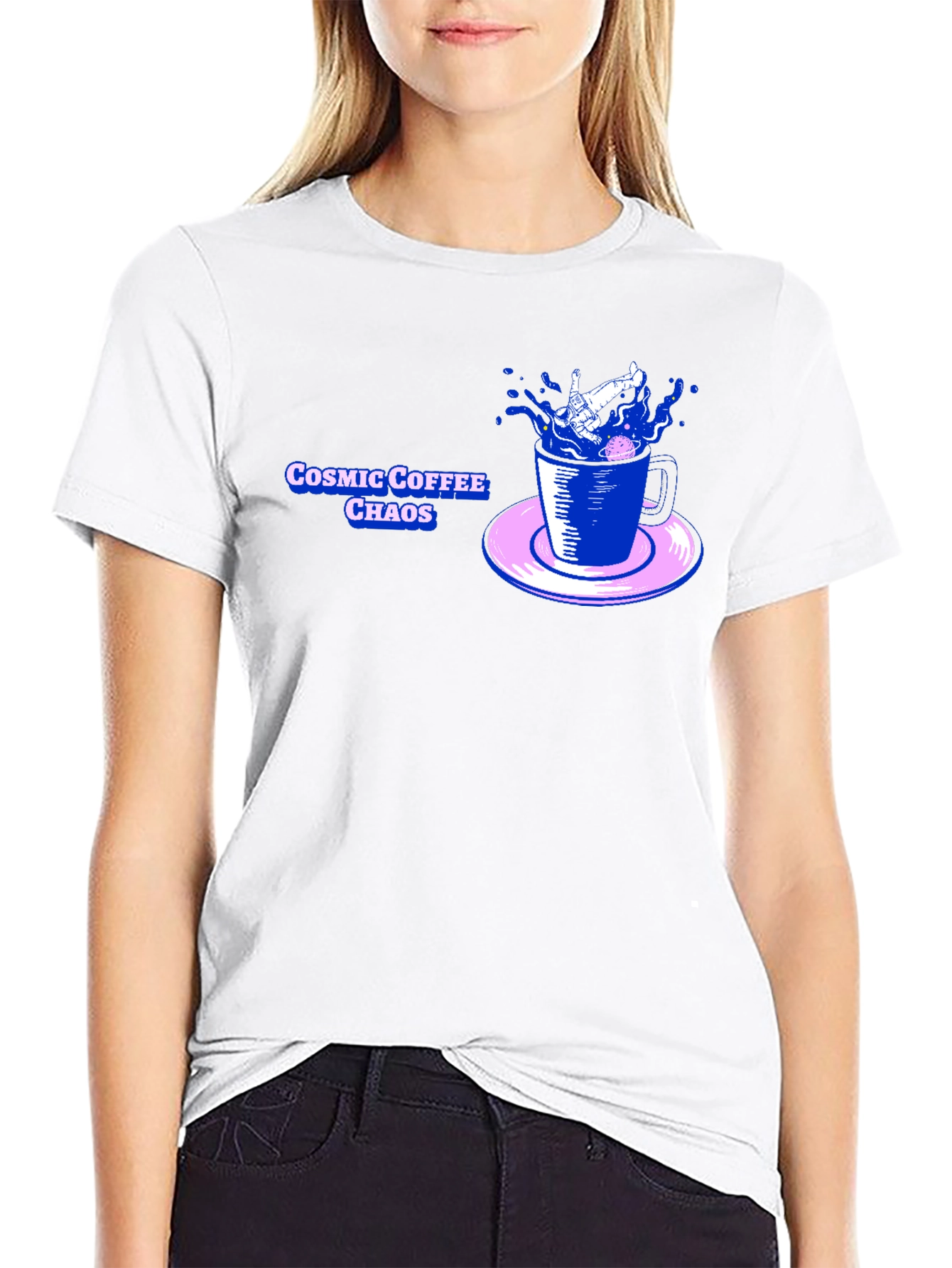 Cosmic Coffee Chaos Graphic T-Shirt