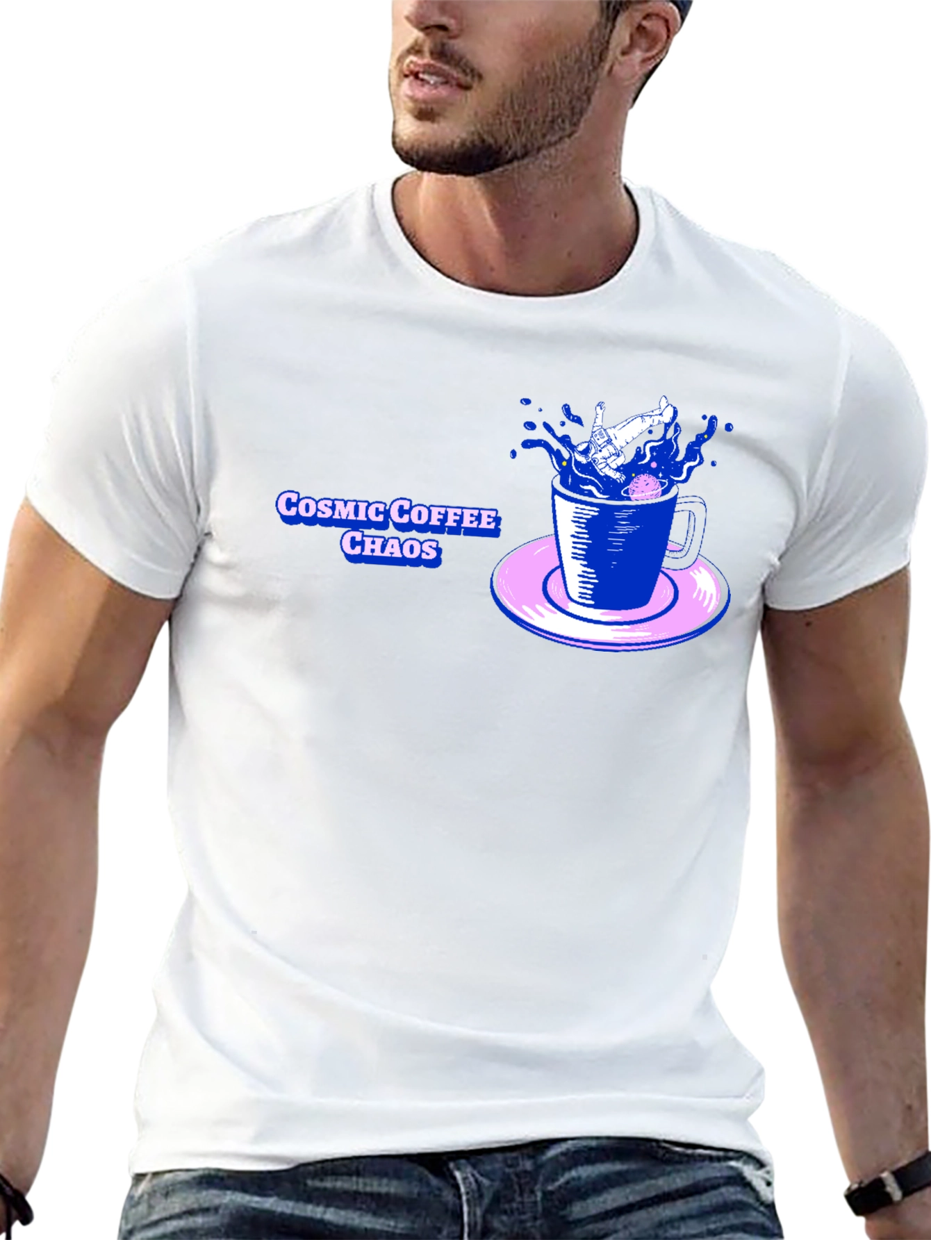 Cosmic Coffee Chaos Graphic T-Shirt
