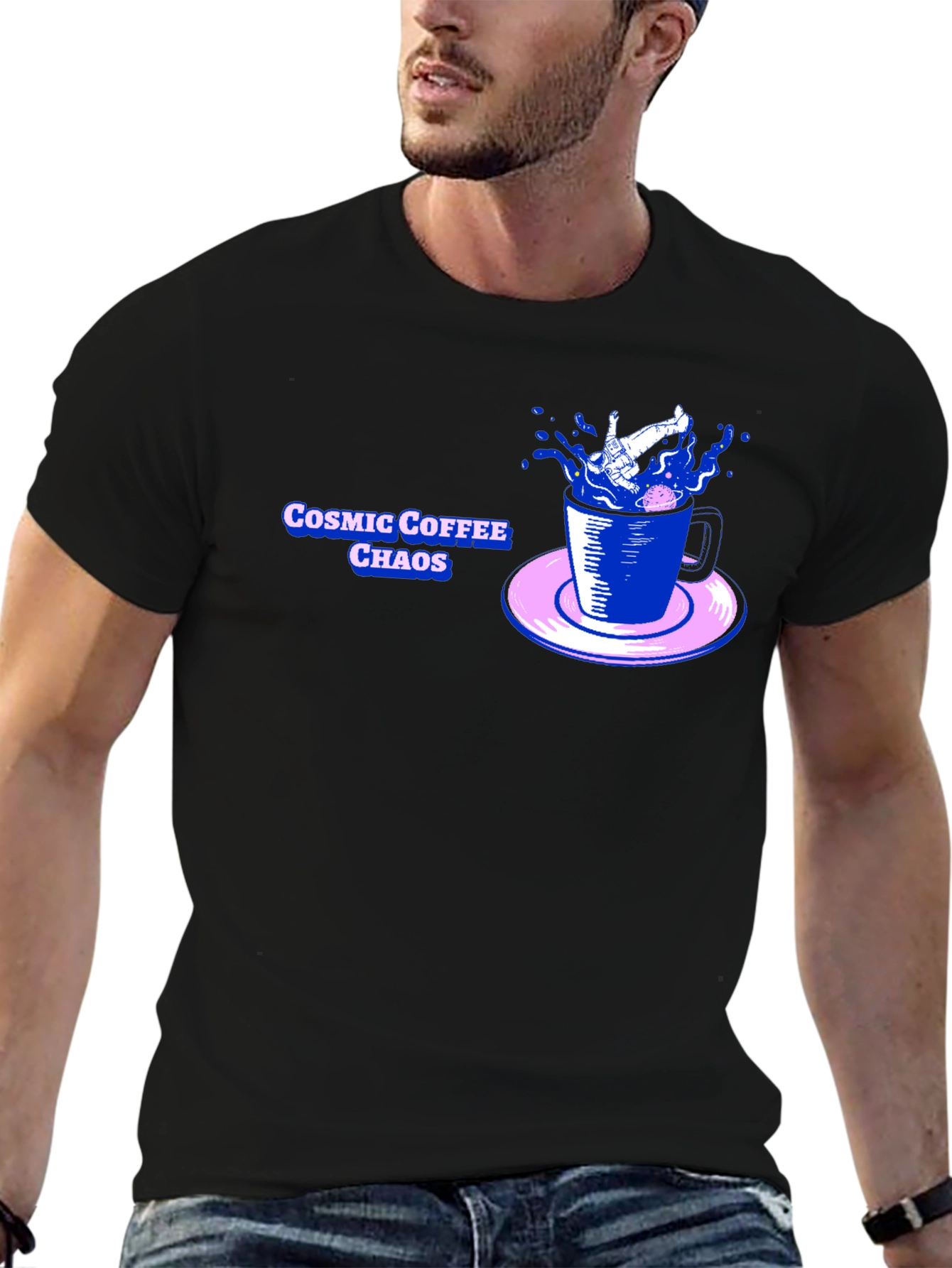 Cosmic Coffee Chaos Graphic T-Shirt