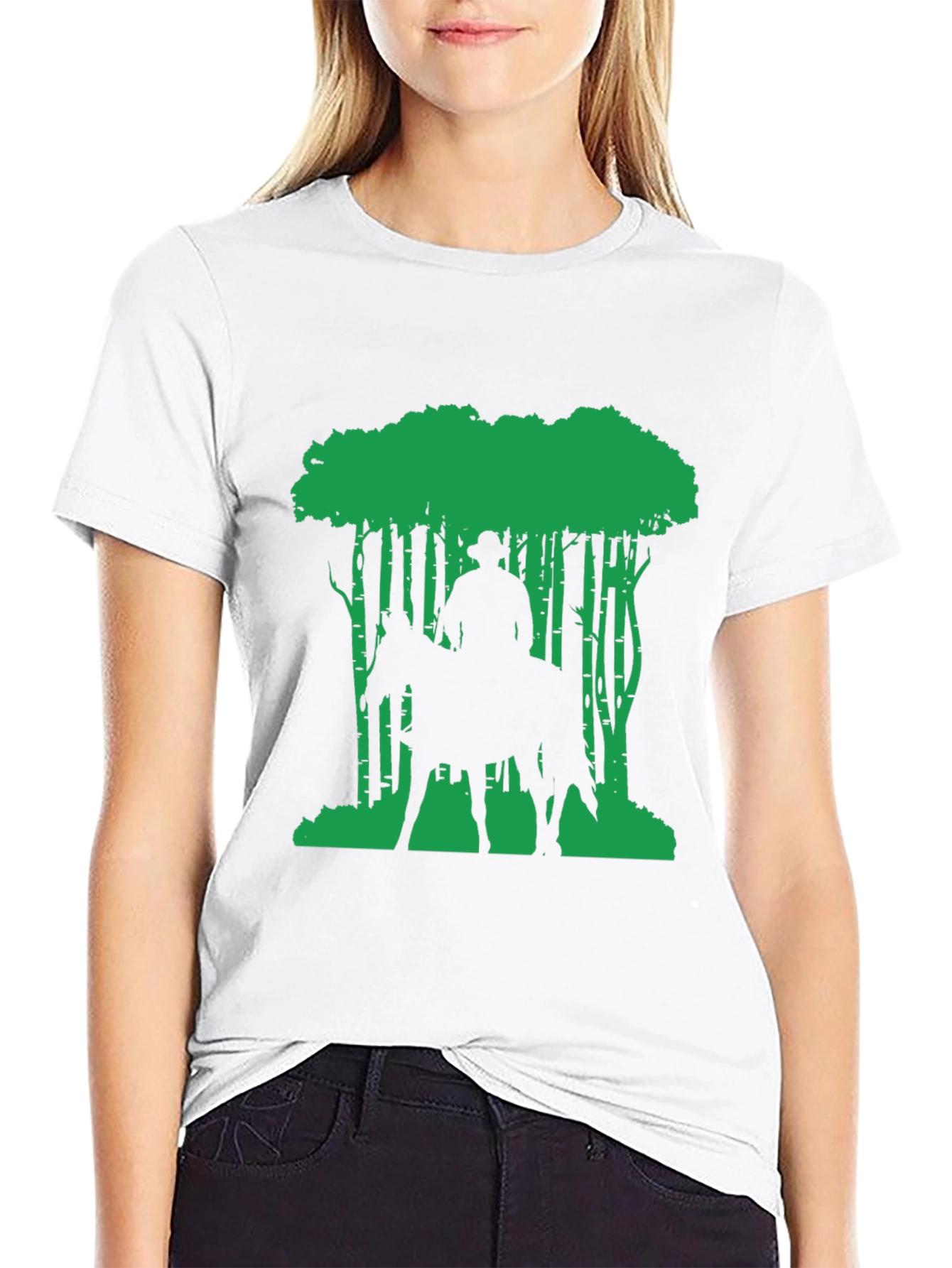 Cowboy on Horseback Forest Graphic Tee