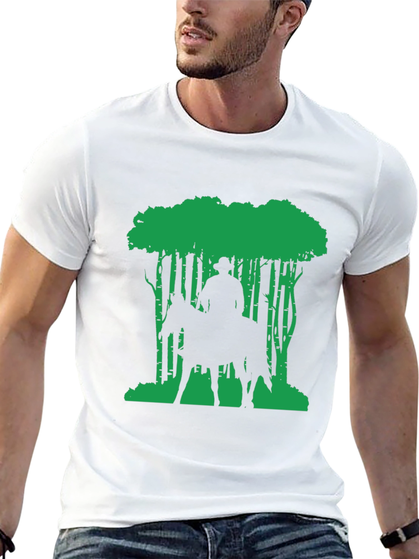 Cowboy on Horseback Forest Graphic Tee