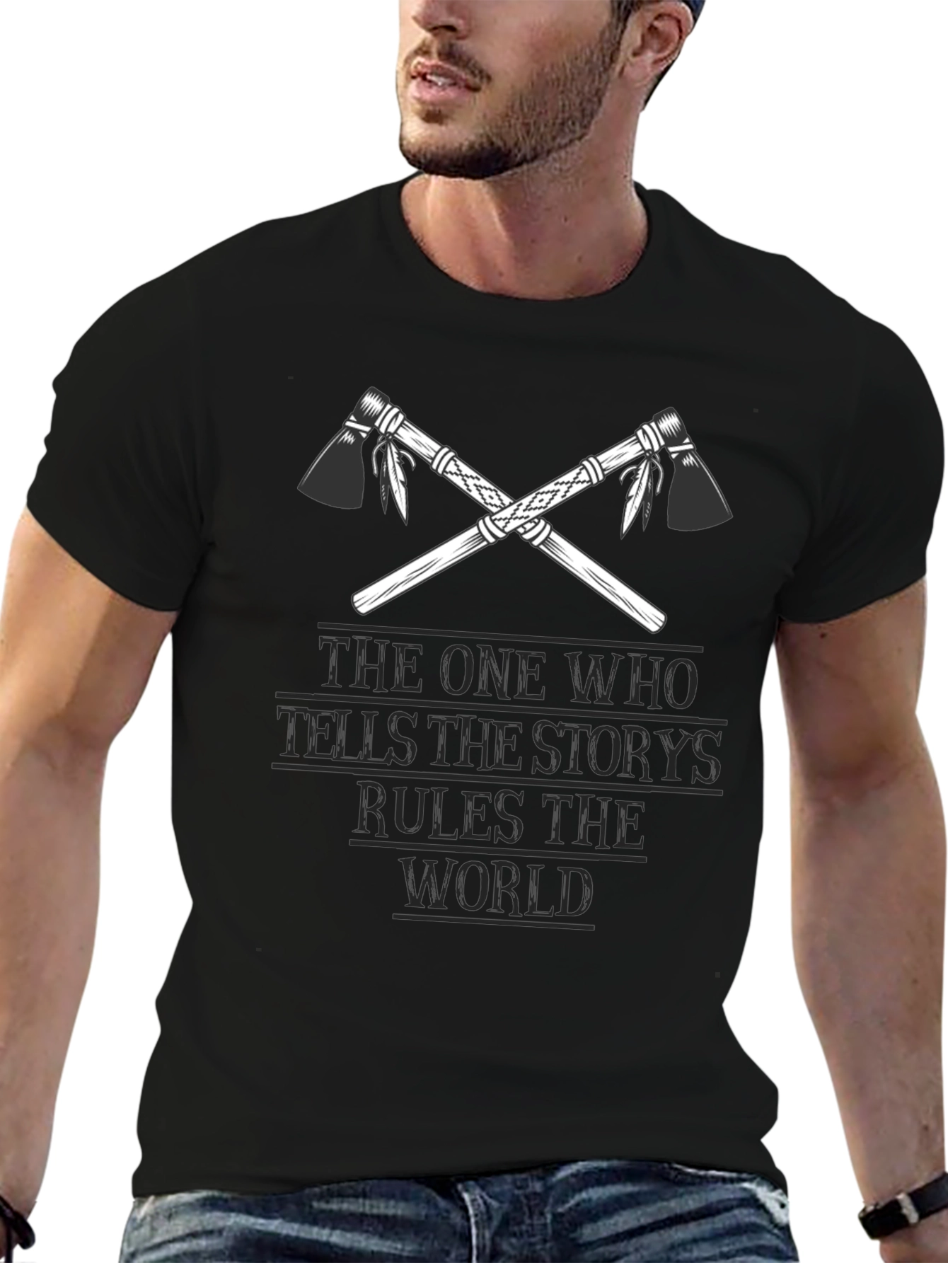 Storyteller Rules Tee - Crossed Tomahawks Design