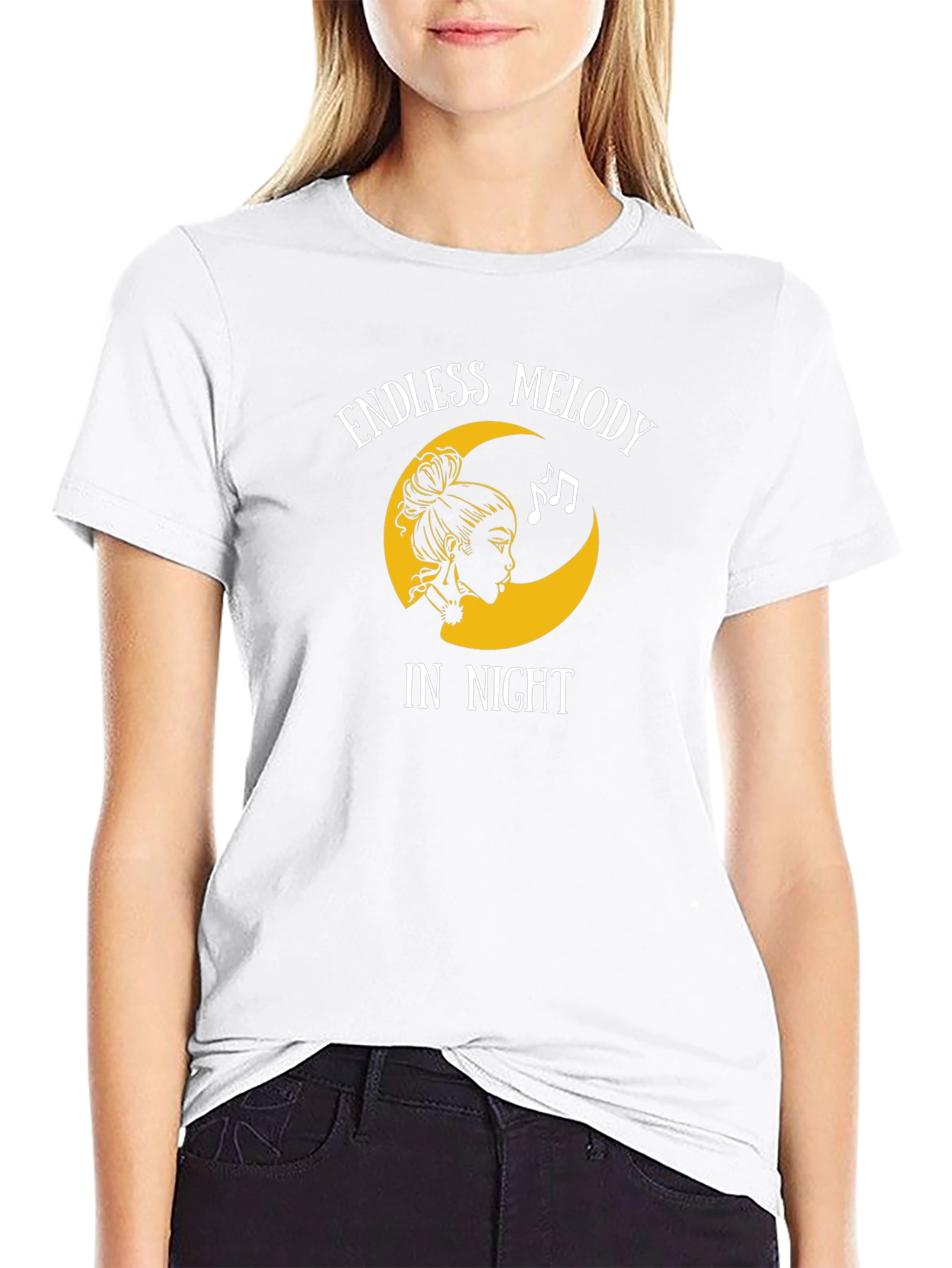 Endless Melody in Night Graphic Tee - Black