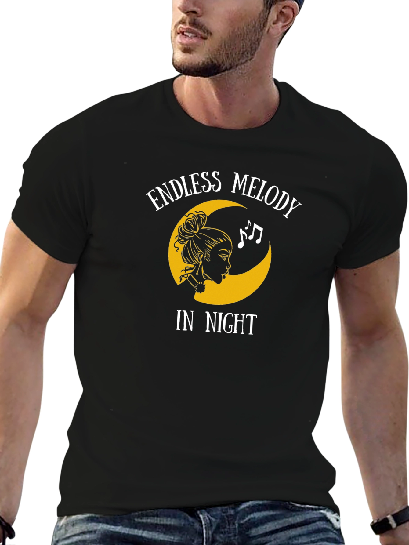 Endless Melody in Night Graphic Tee - Black