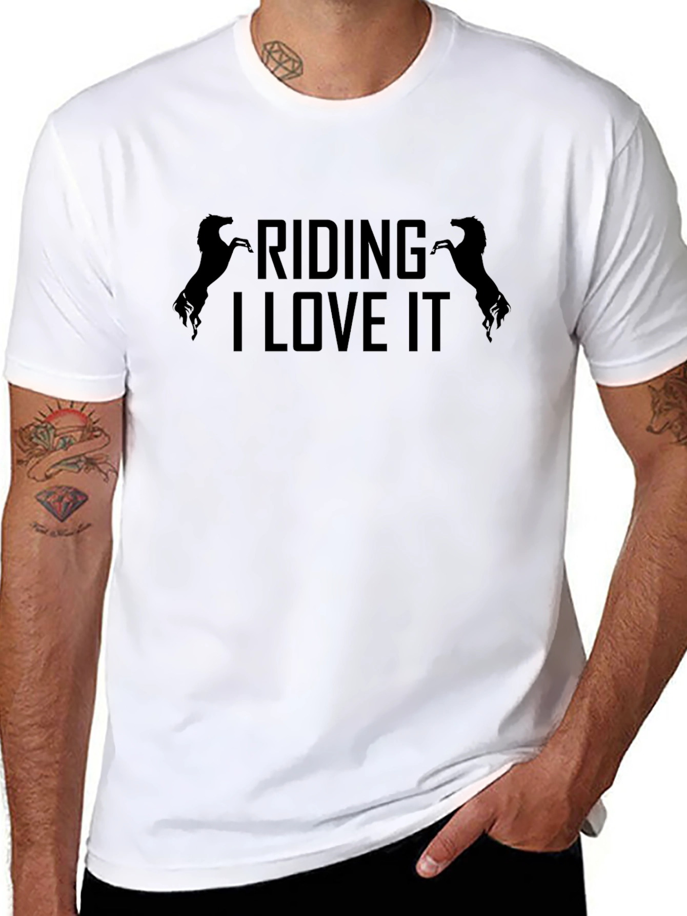 Riding I Love It Mens Black T-Shirt