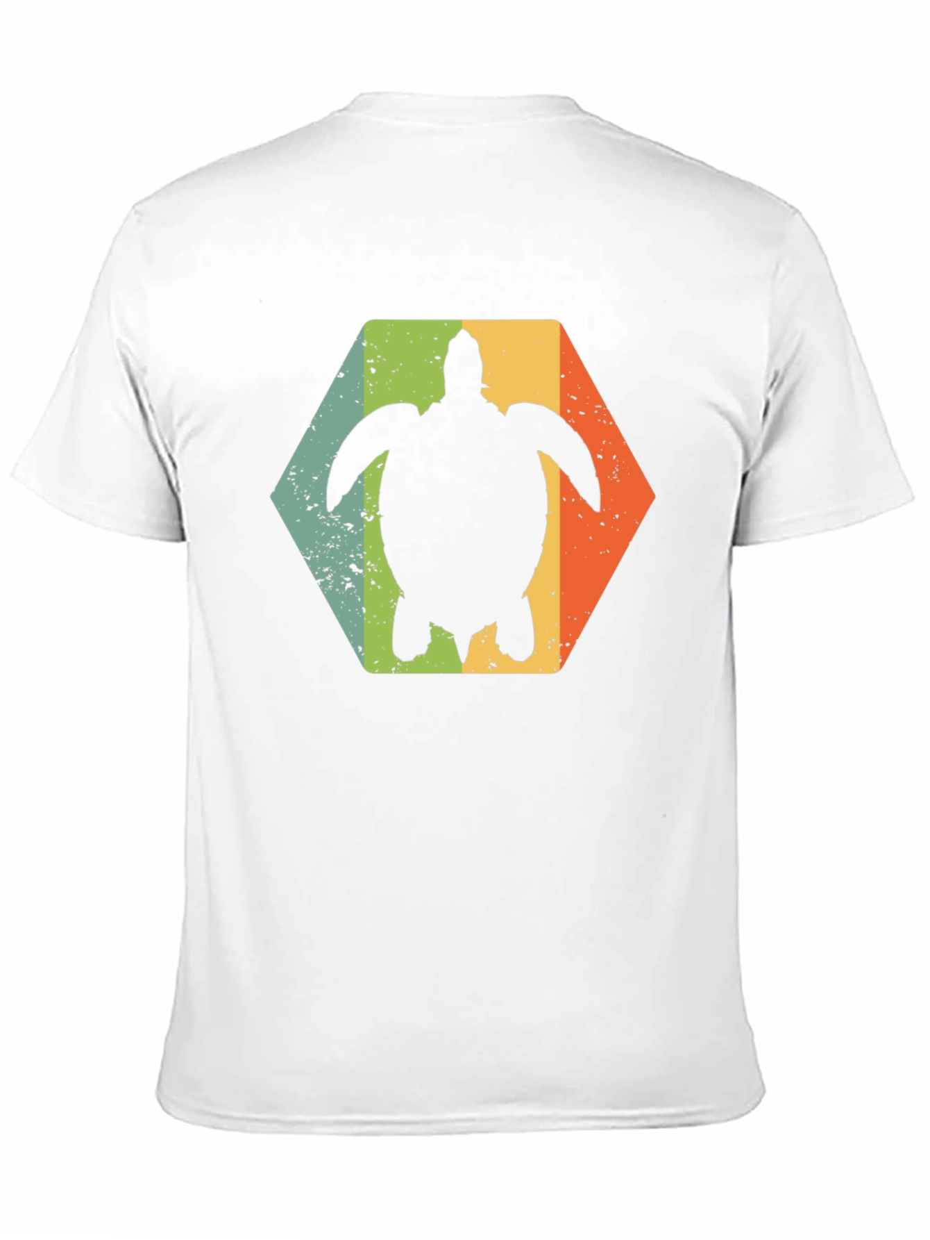 Retro Turtle Hexagon Black T-Shirt