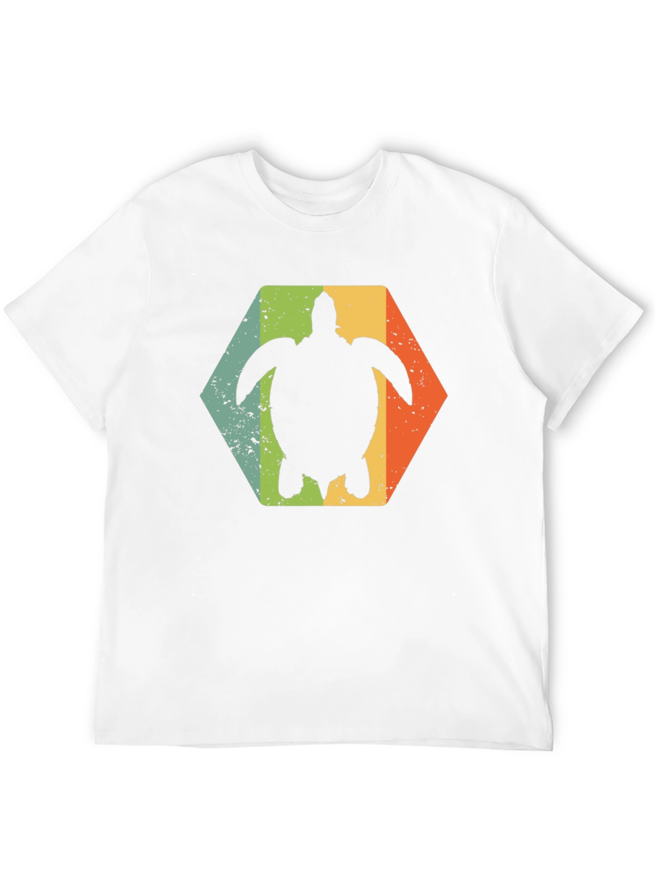 Retro Turtle Hexagon Black T-Shirt