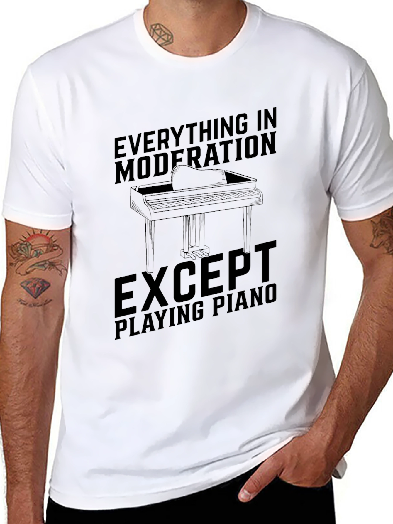 Everything in Moderation Except Piano Black T-Shirt