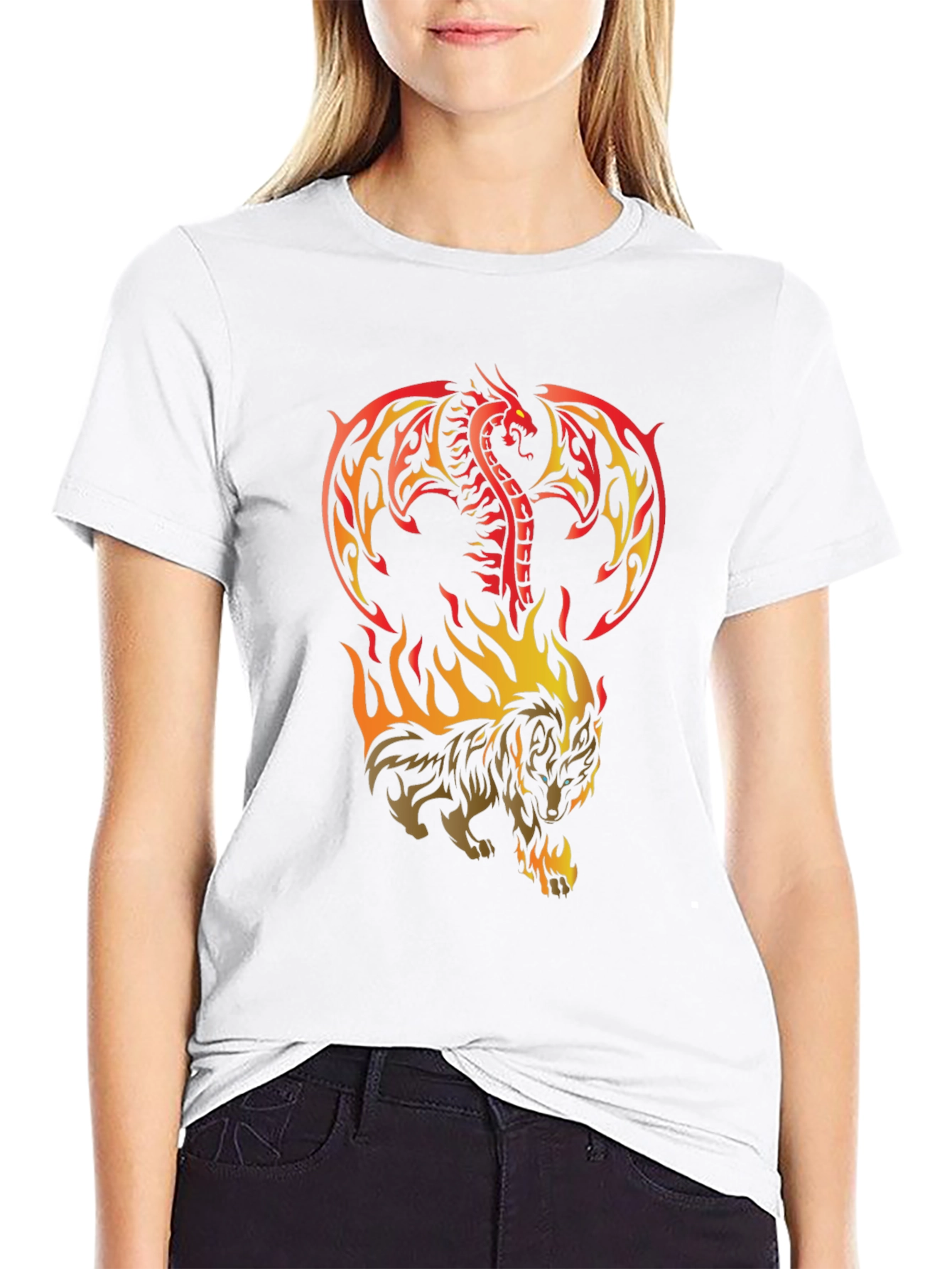 Dragon & Wolf Fire T-Shirt