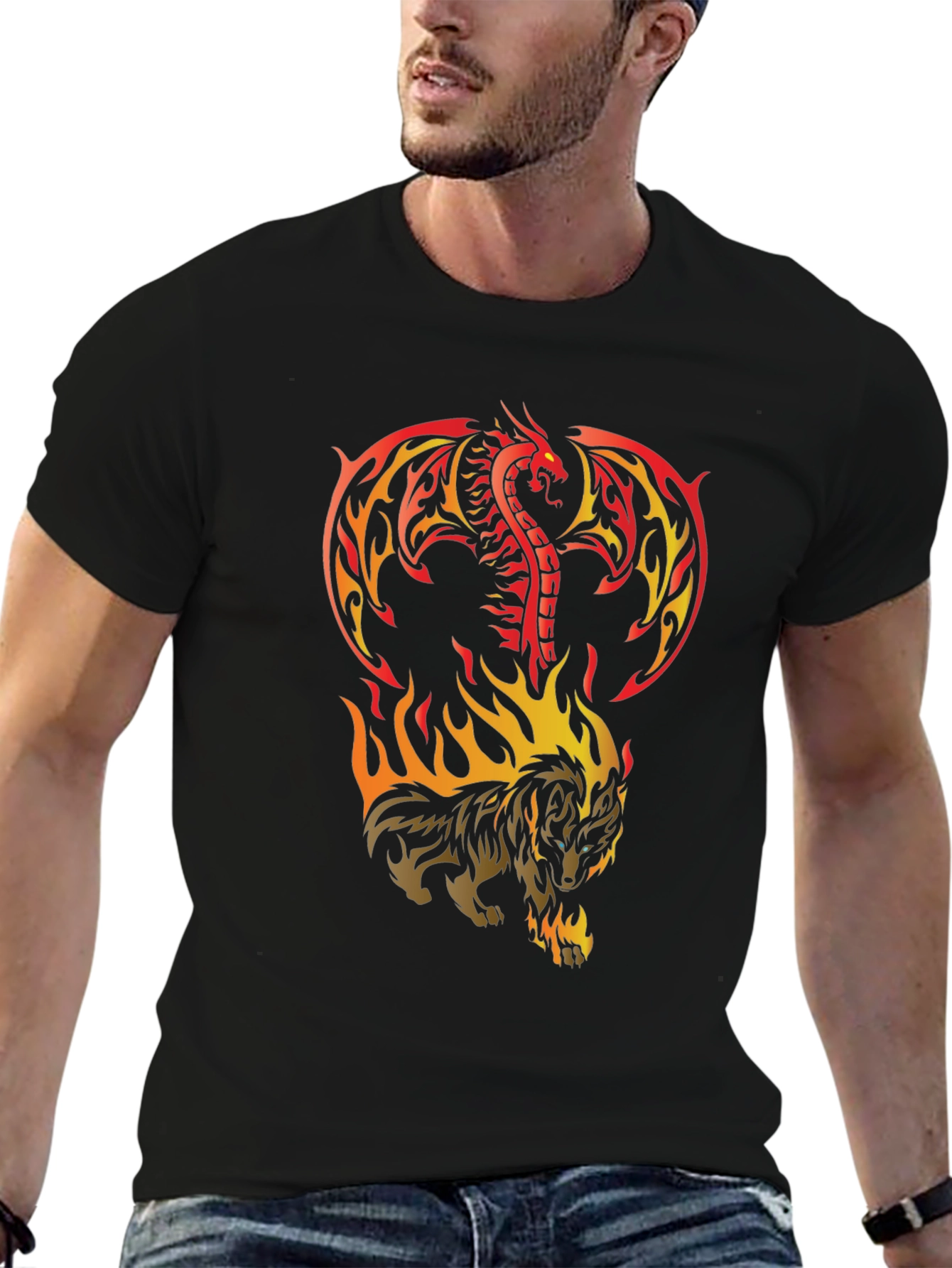 Dragon & Wolf Fire T-Shirt