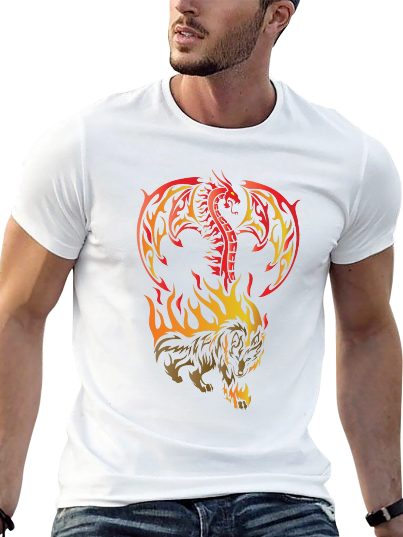Dragon & Wolf Fire T-Shirt