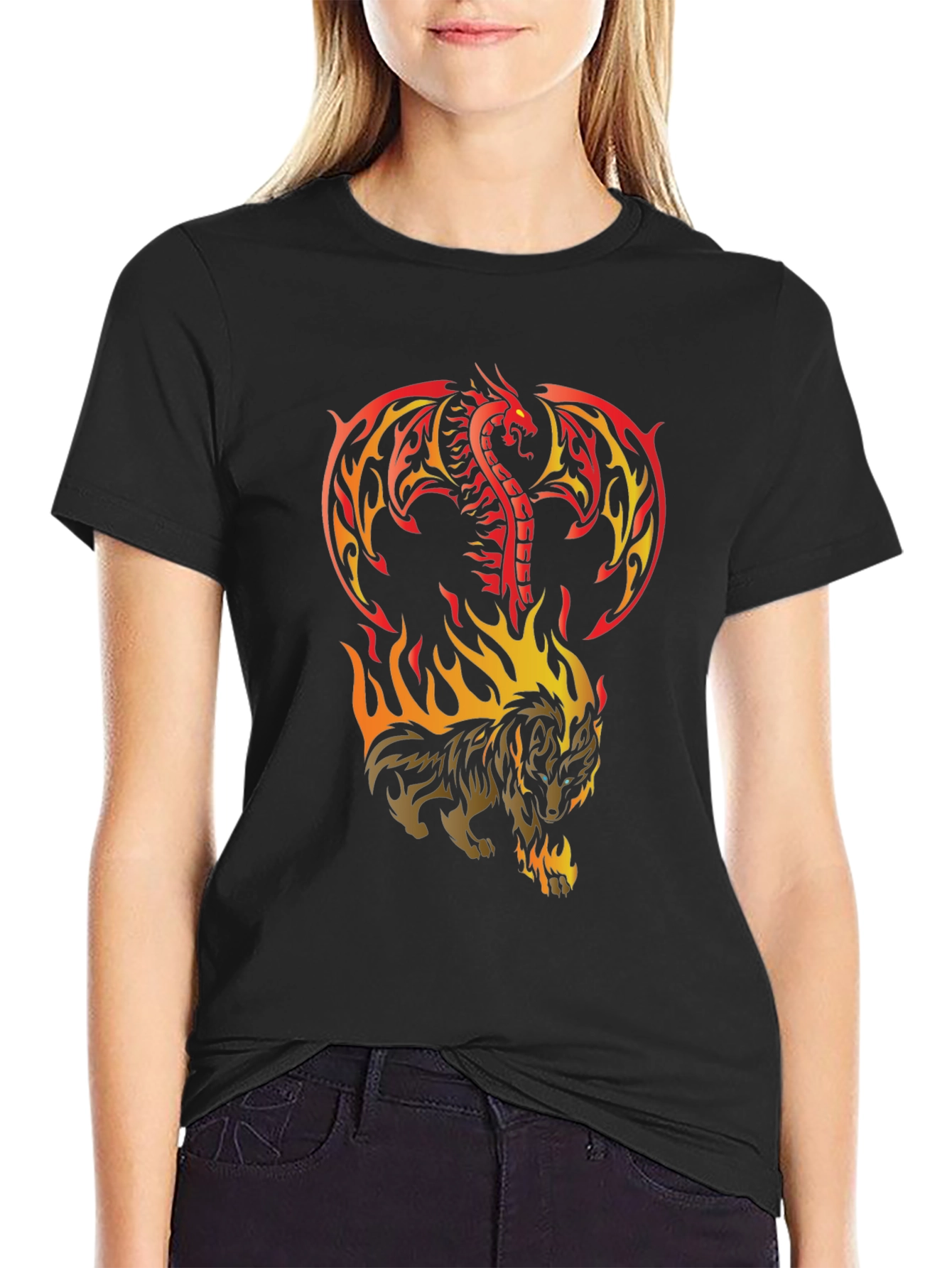Dragon & Wolf Fire T-Shirt