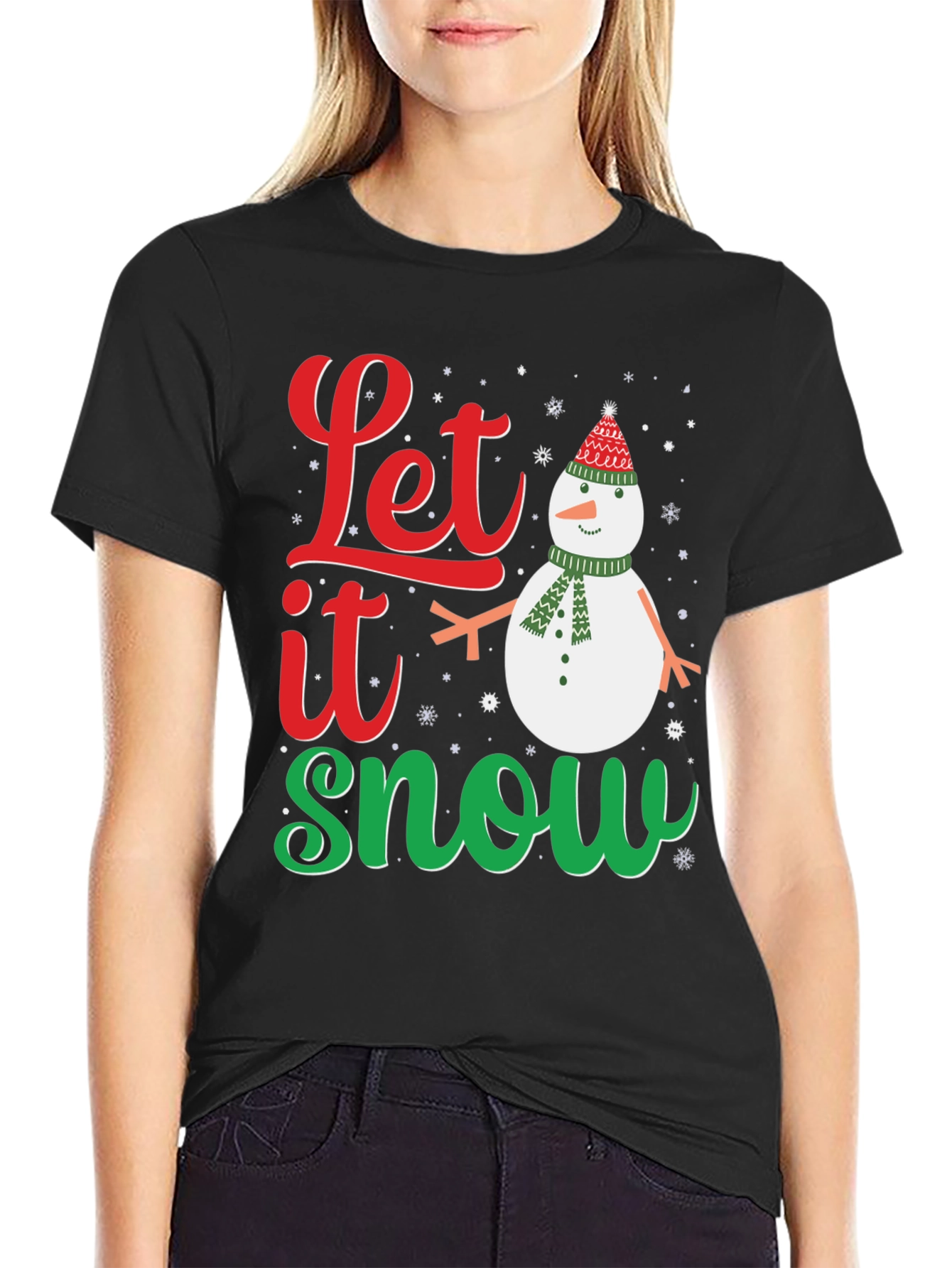 Festive Let it Snow Holiday Graphic Tee