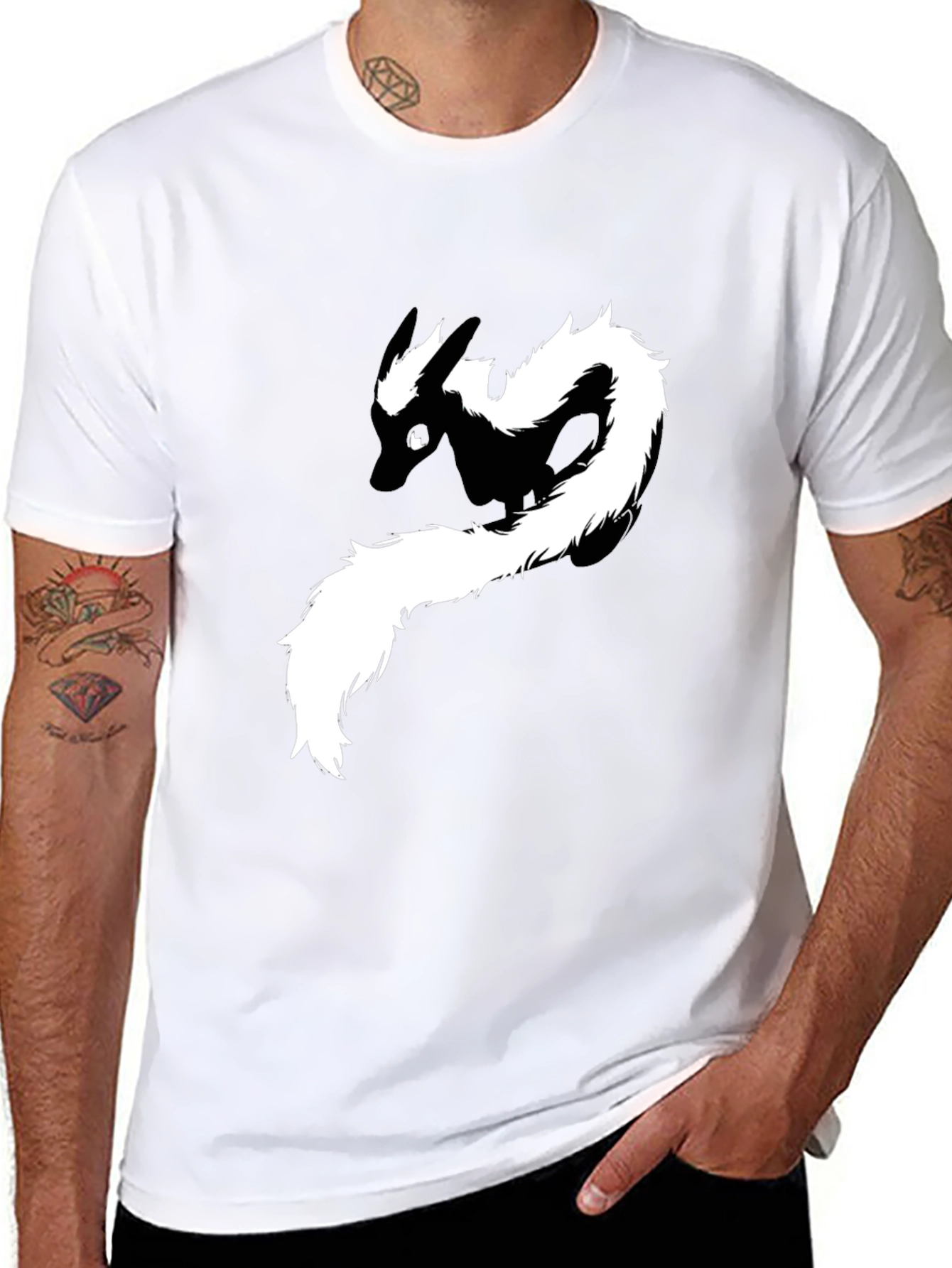 Skunk Graphic Tee - Black Cotton T-Shirt