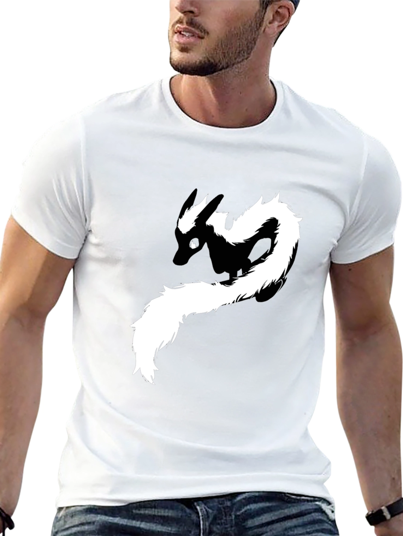 Skunk Graphic Tee - Black Cotton T-Shirt